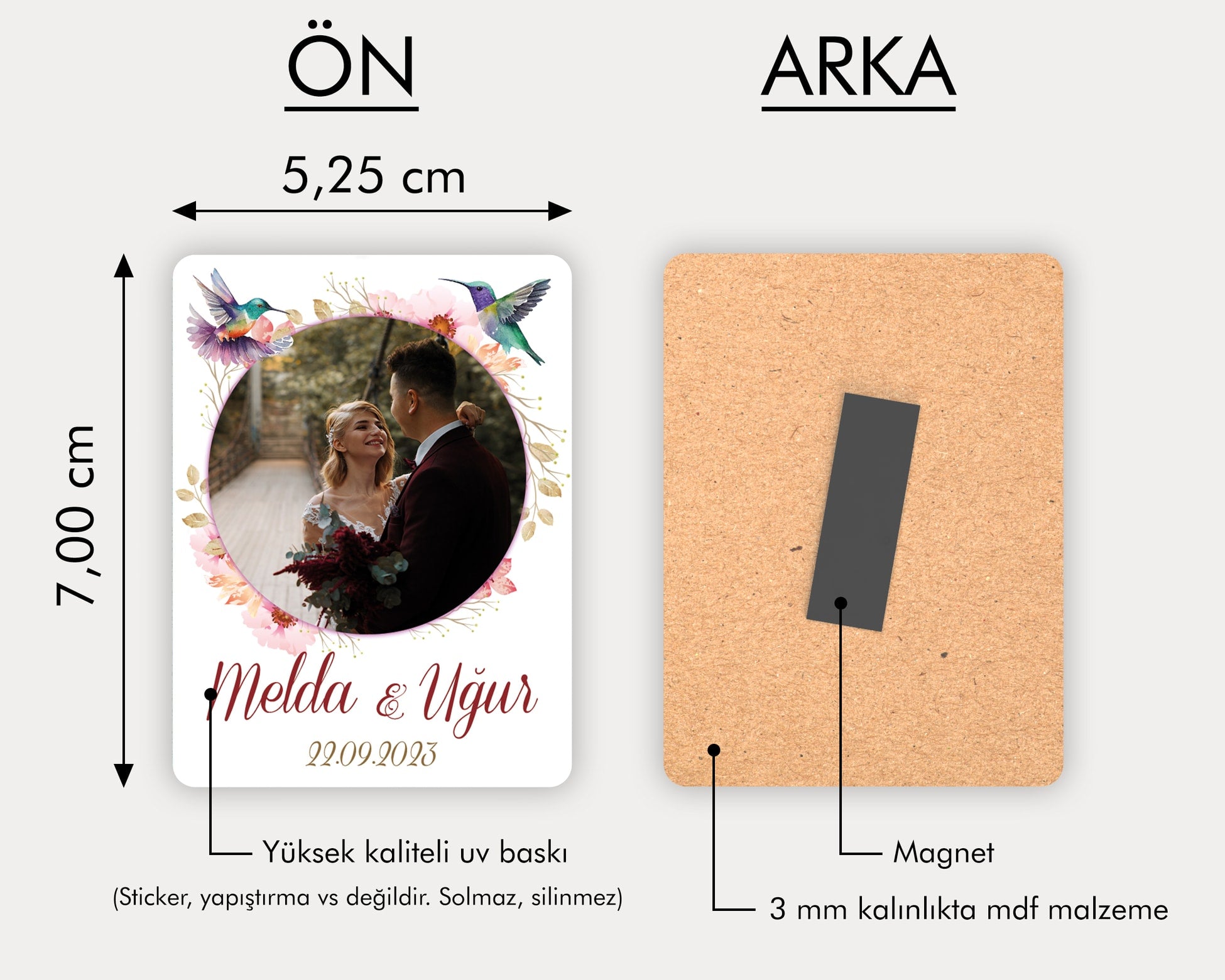 Söz Hatırası Fotoğraflı Ahşap Magnet