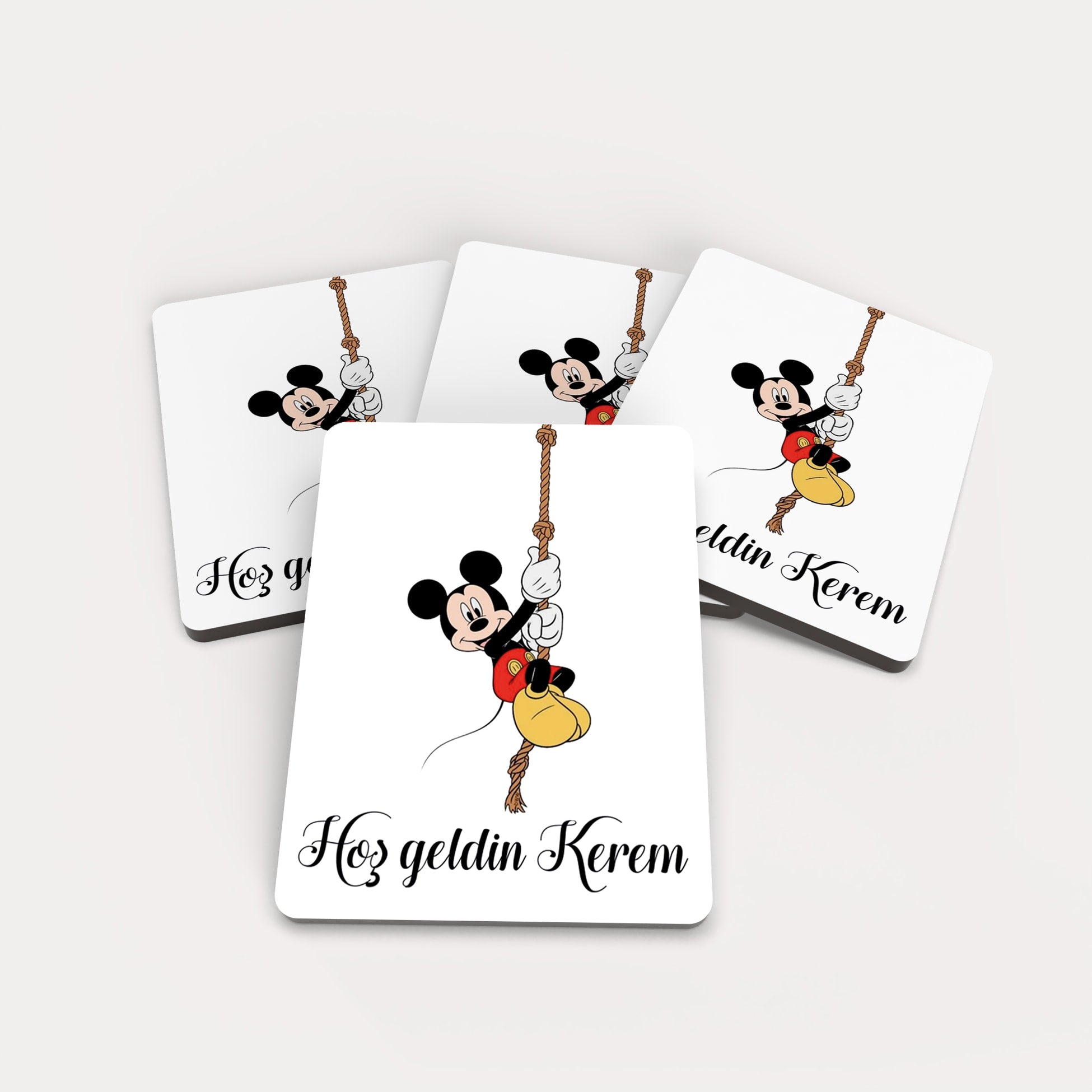 Mickey Mouse Desenli Ahşap Magnet