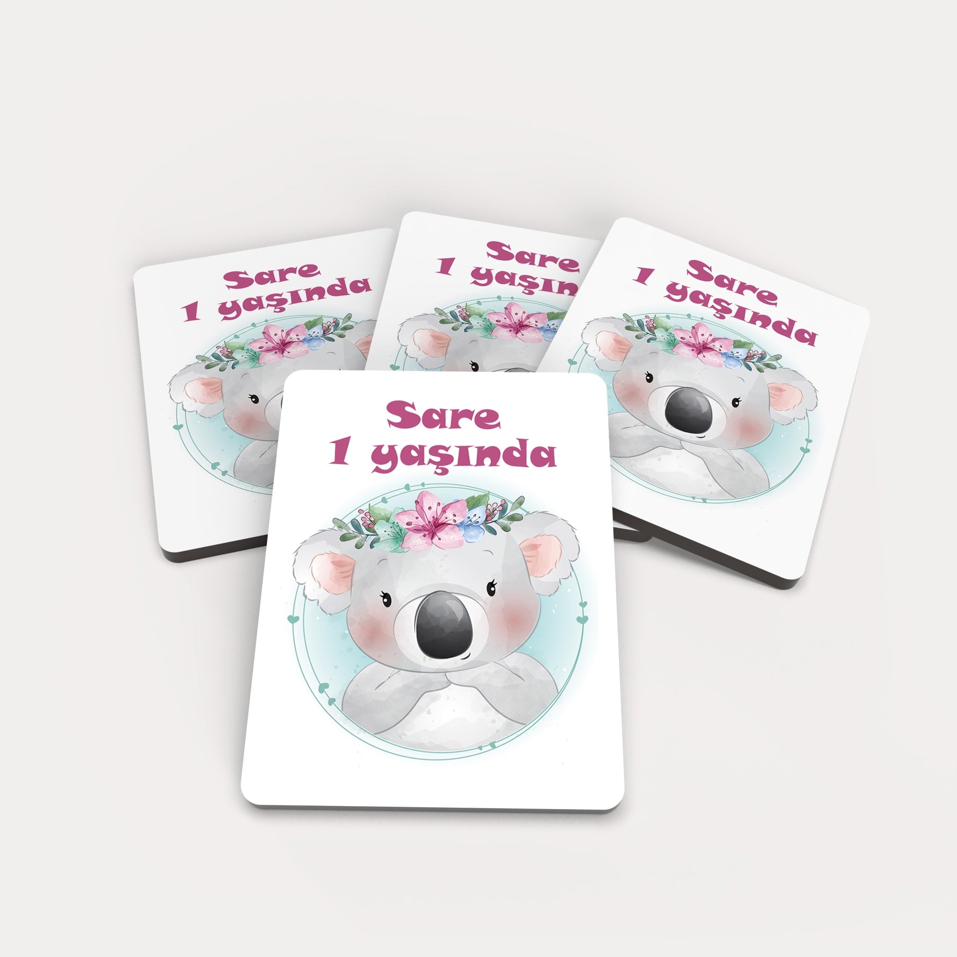 Koala Desenli Ahşap Magnet
