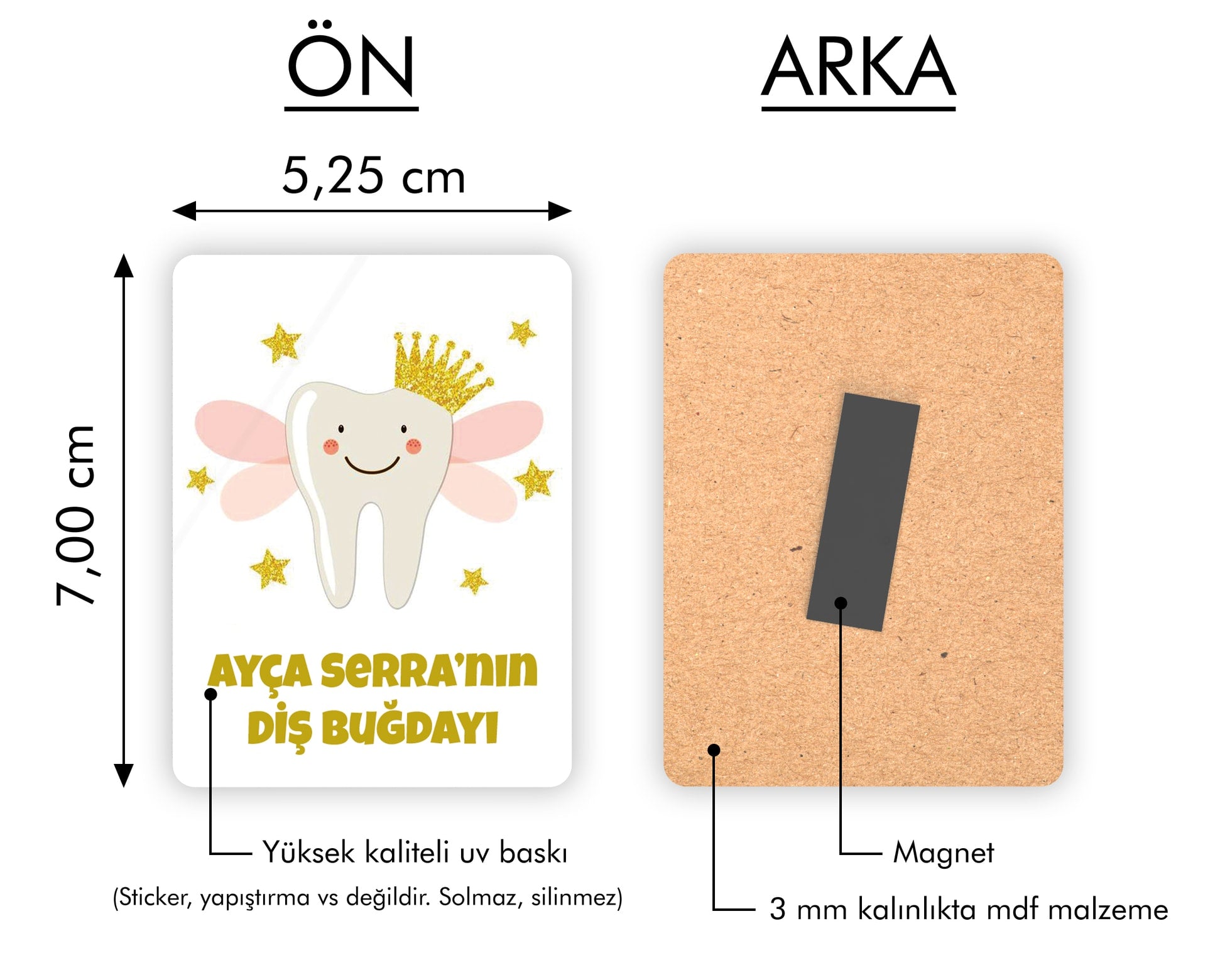 Diş Temalı Ahşap Magnet