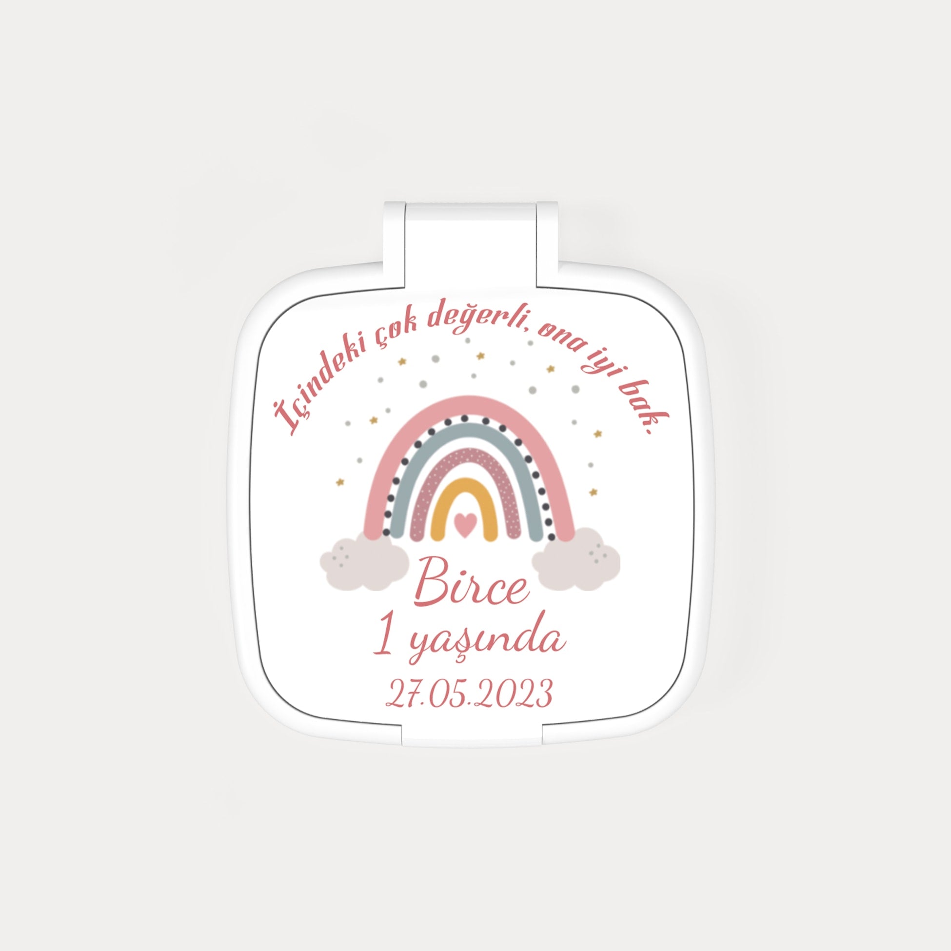 Gökkuşağı Desenli Kare Ayna