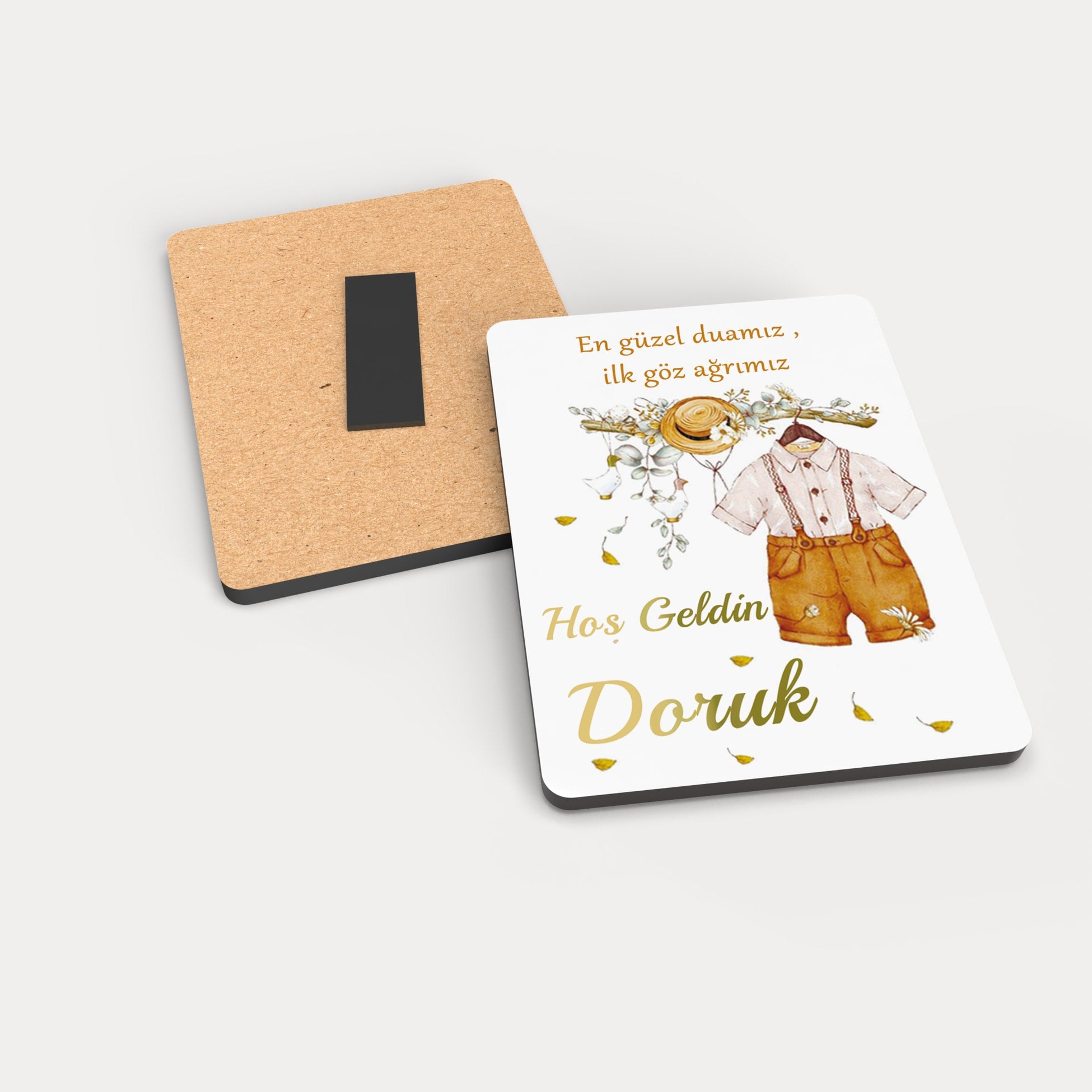 Erkek Bebek Temalı Ahşap Magnet