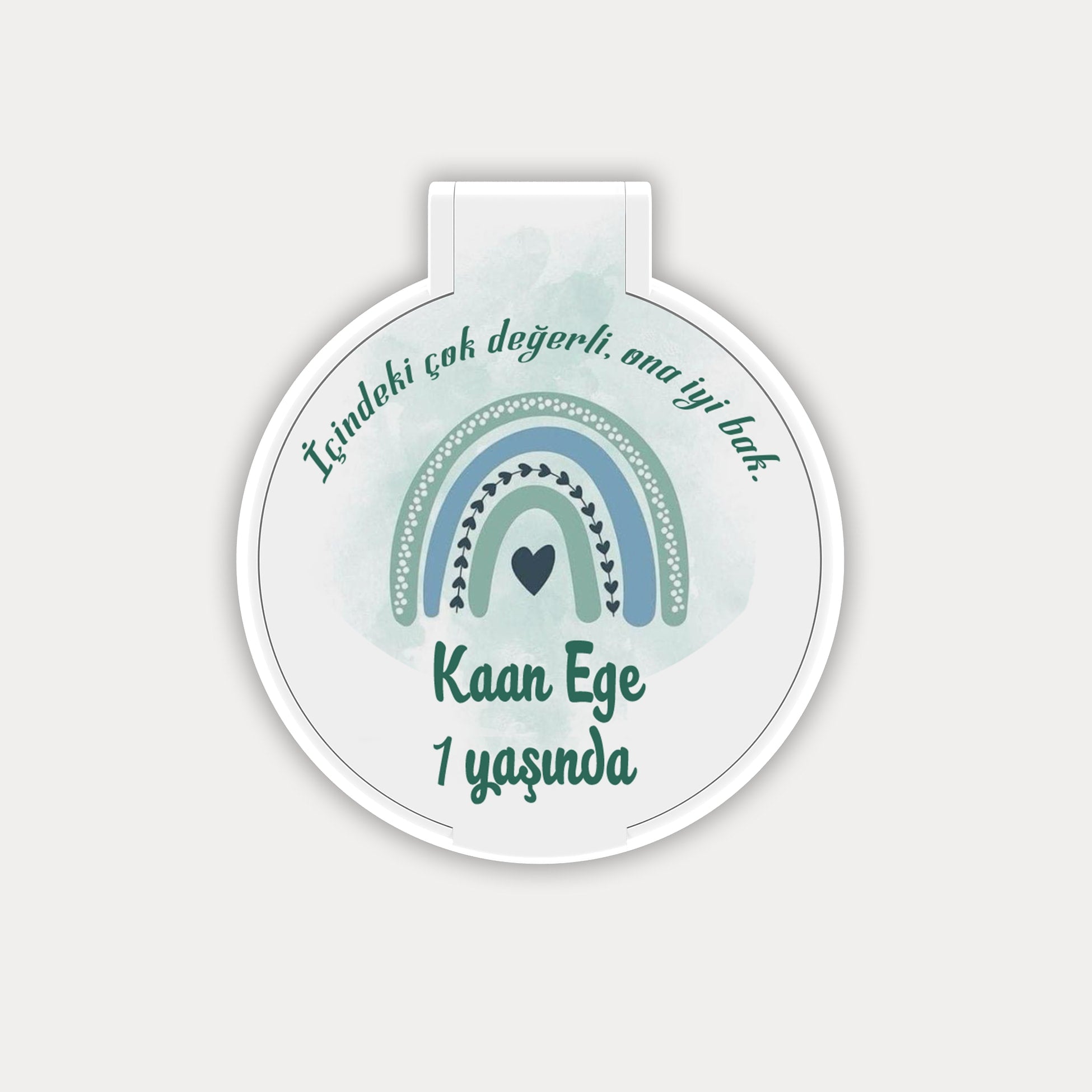 Gökkuşağı Desenli Yuvarlak Ayna