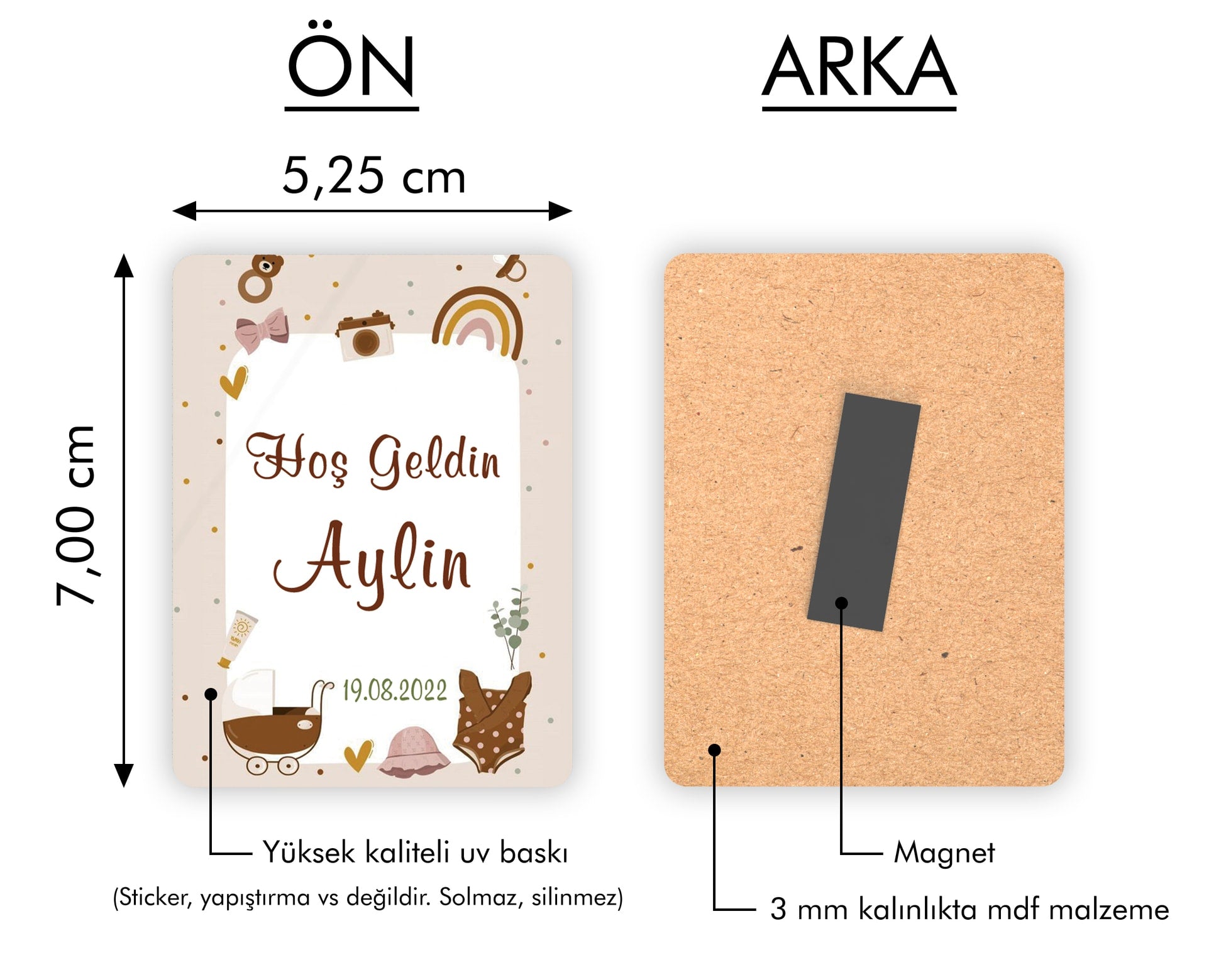 Kız Bebek Temalı Ahşap Magnet