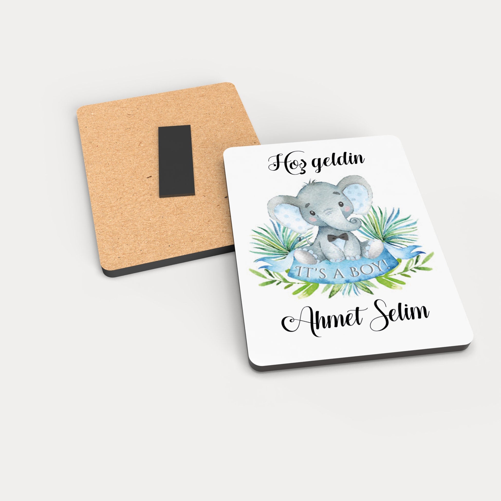 Fil Desenli Ahşap Magnet