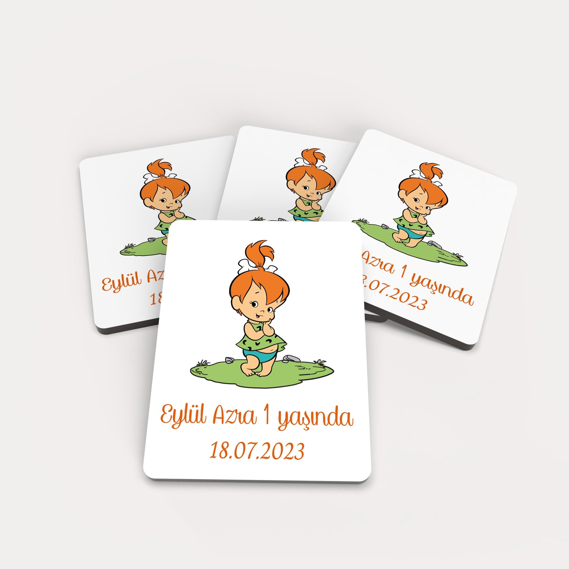 Çakıl Çakmaktaş Desenli Ahşap Magnet