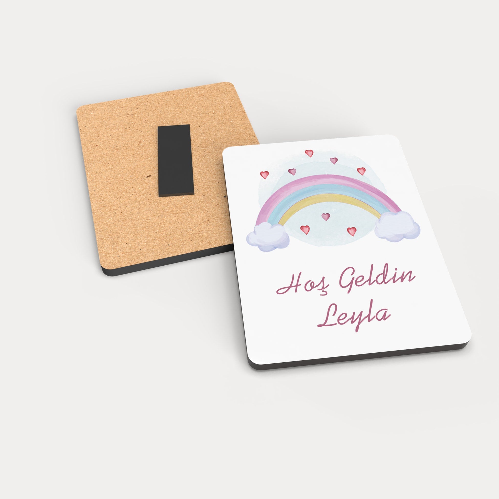 Gökkuşağı Desenli Ahşap Magnet