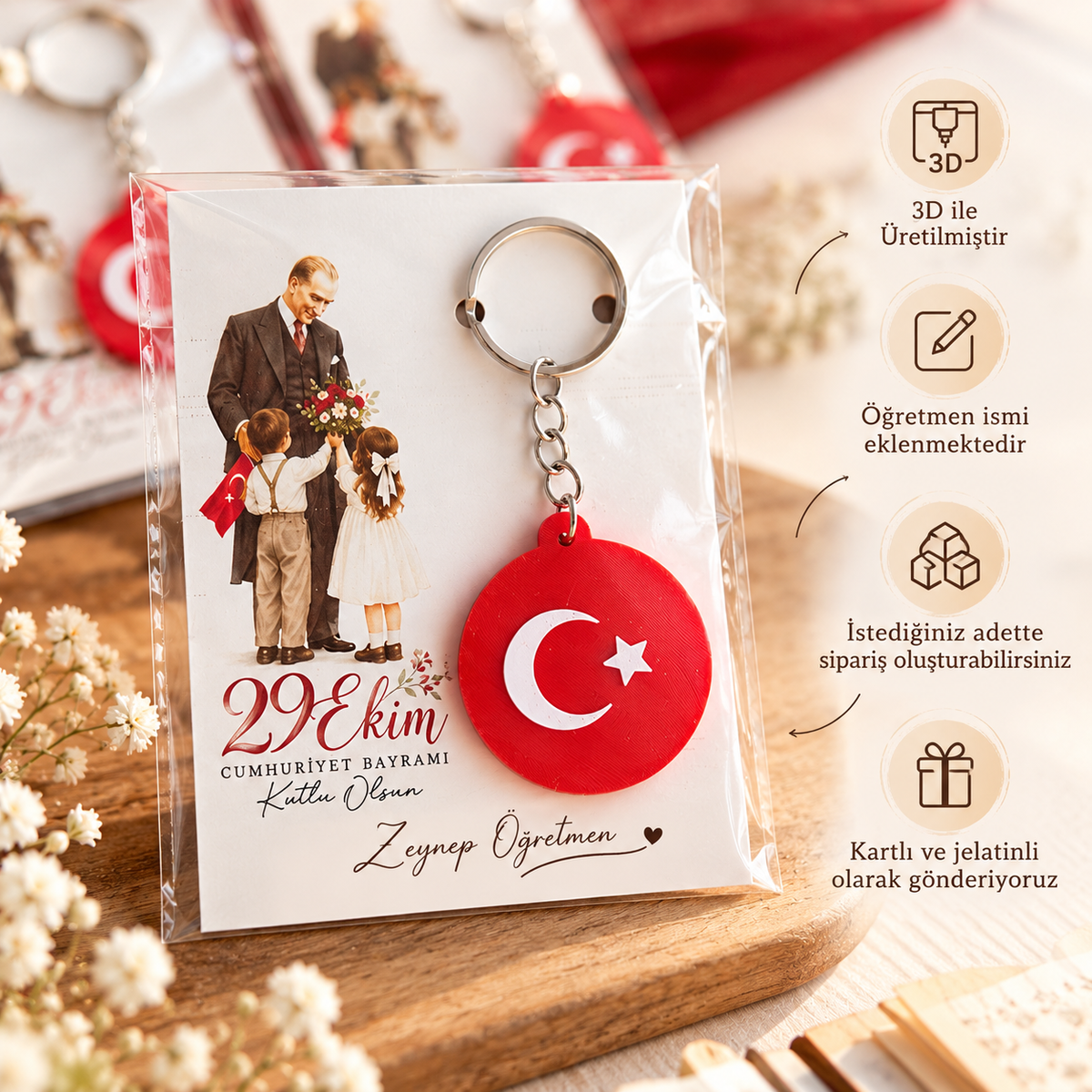 29 Ekim Bayrak Anahtarlık