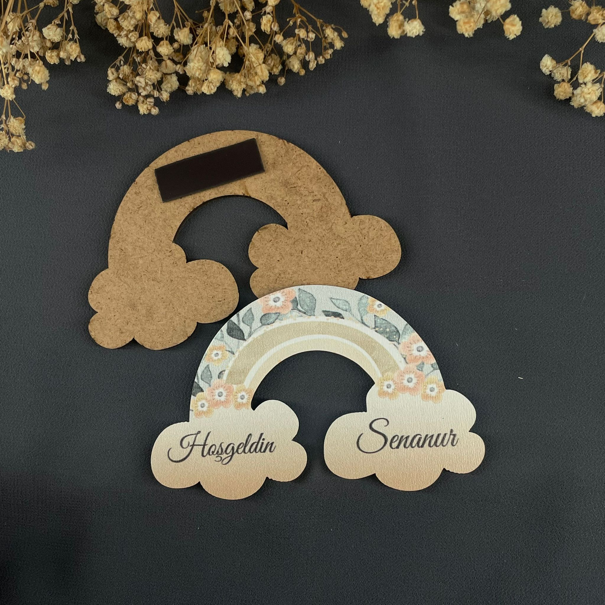 Gökkuşağı Temalı Özel Kesim Ahşap Magnet