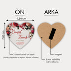 Renkli Gül Desenli Ahşap Magnet