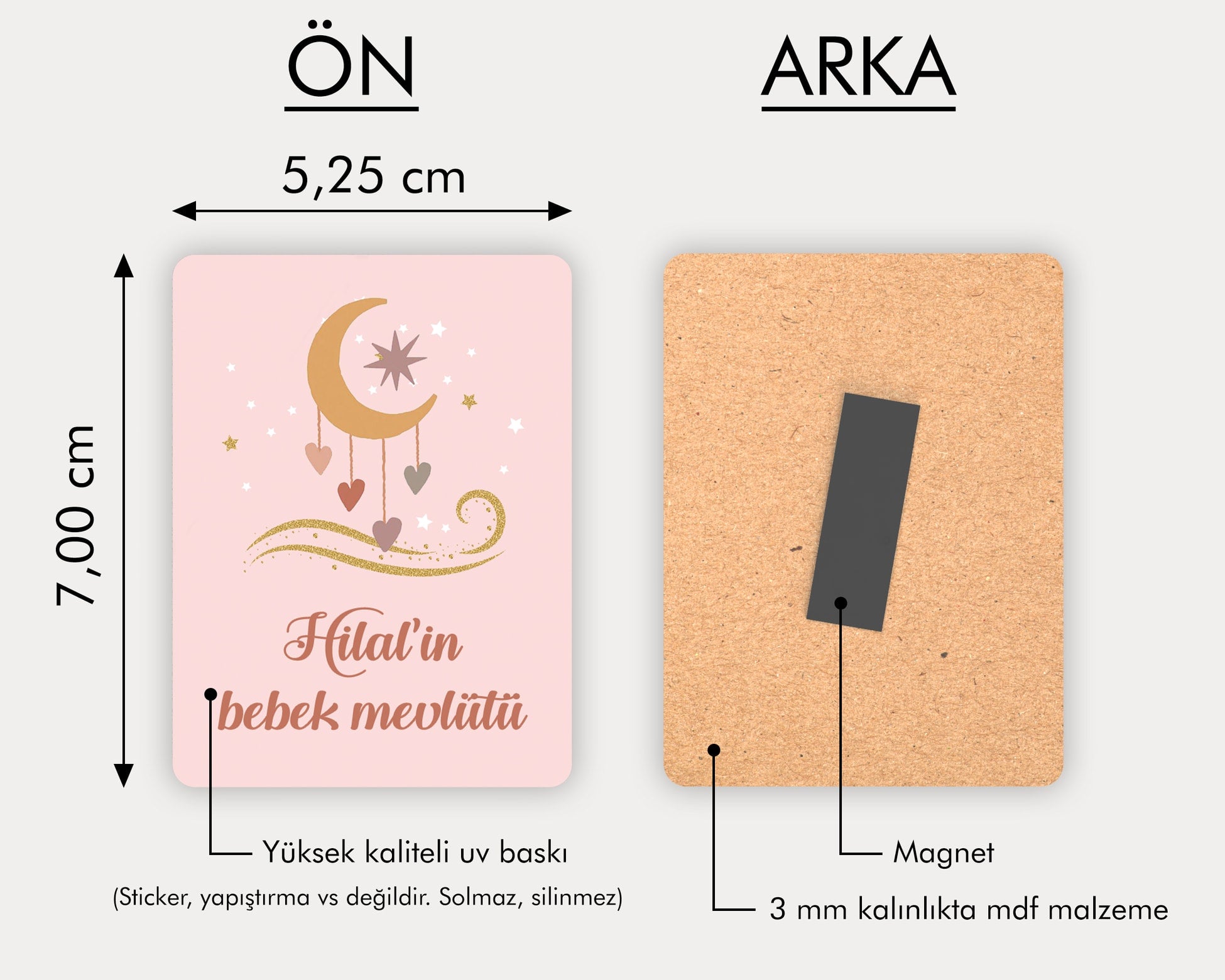 Bebek Mevlüdü Temalı Ahşap Magnet