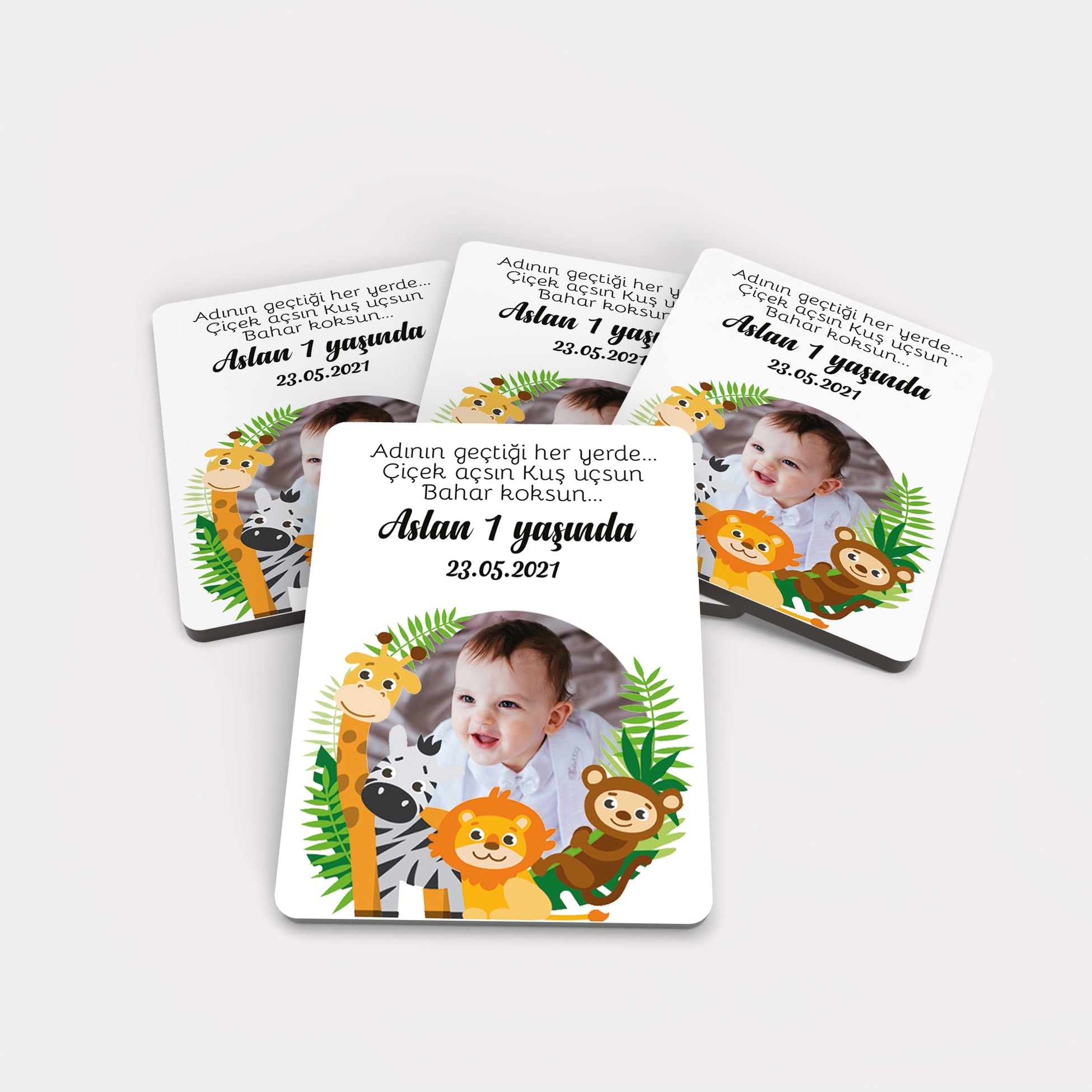 Safari Desenli Ahşap Magnet