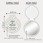 Küçük Kalp Temalı Yuvarlak Ayna