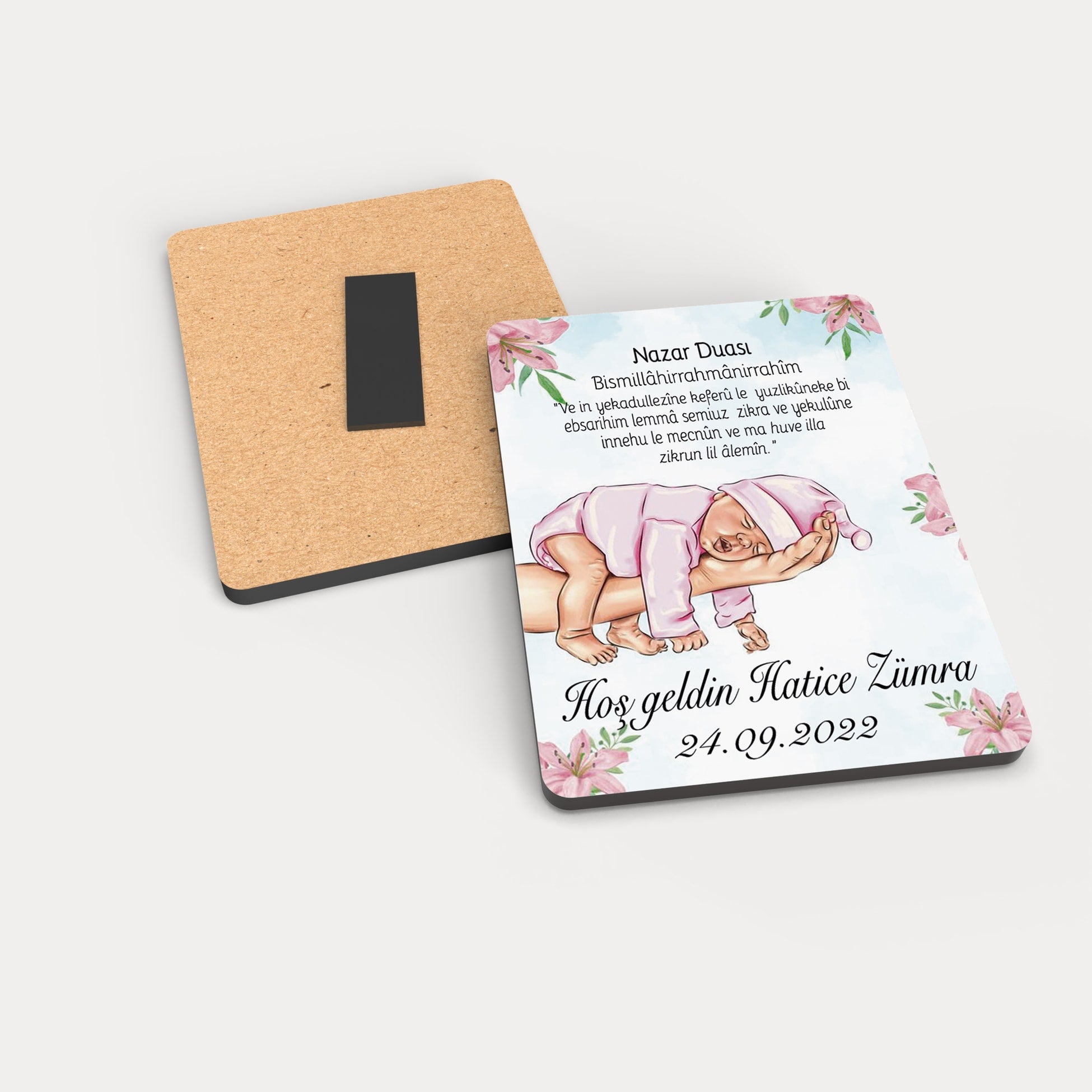 Kız Bebek Temalı Ahşap Magnet