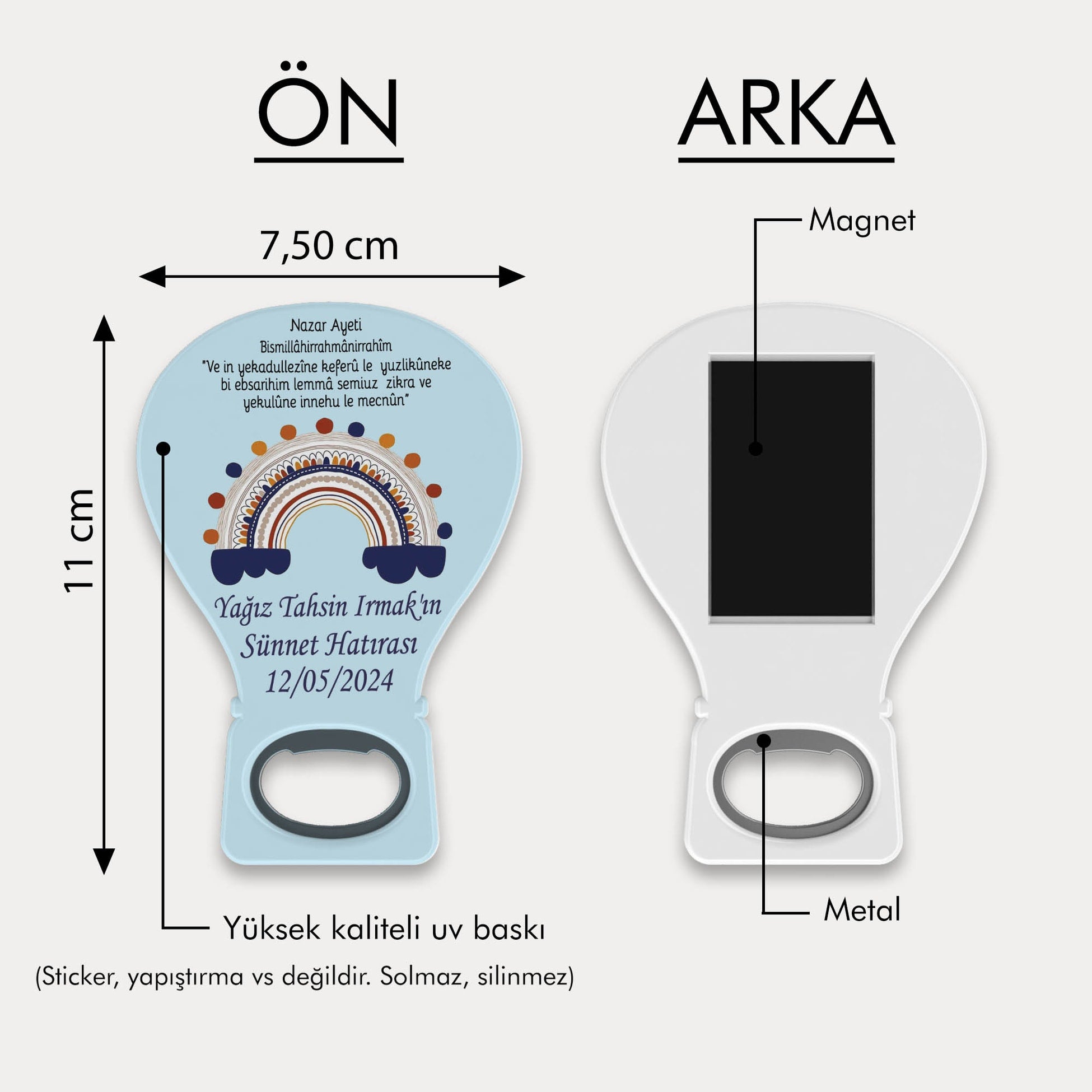 Gökkuşağı Desenli Balon Açacak Magnet