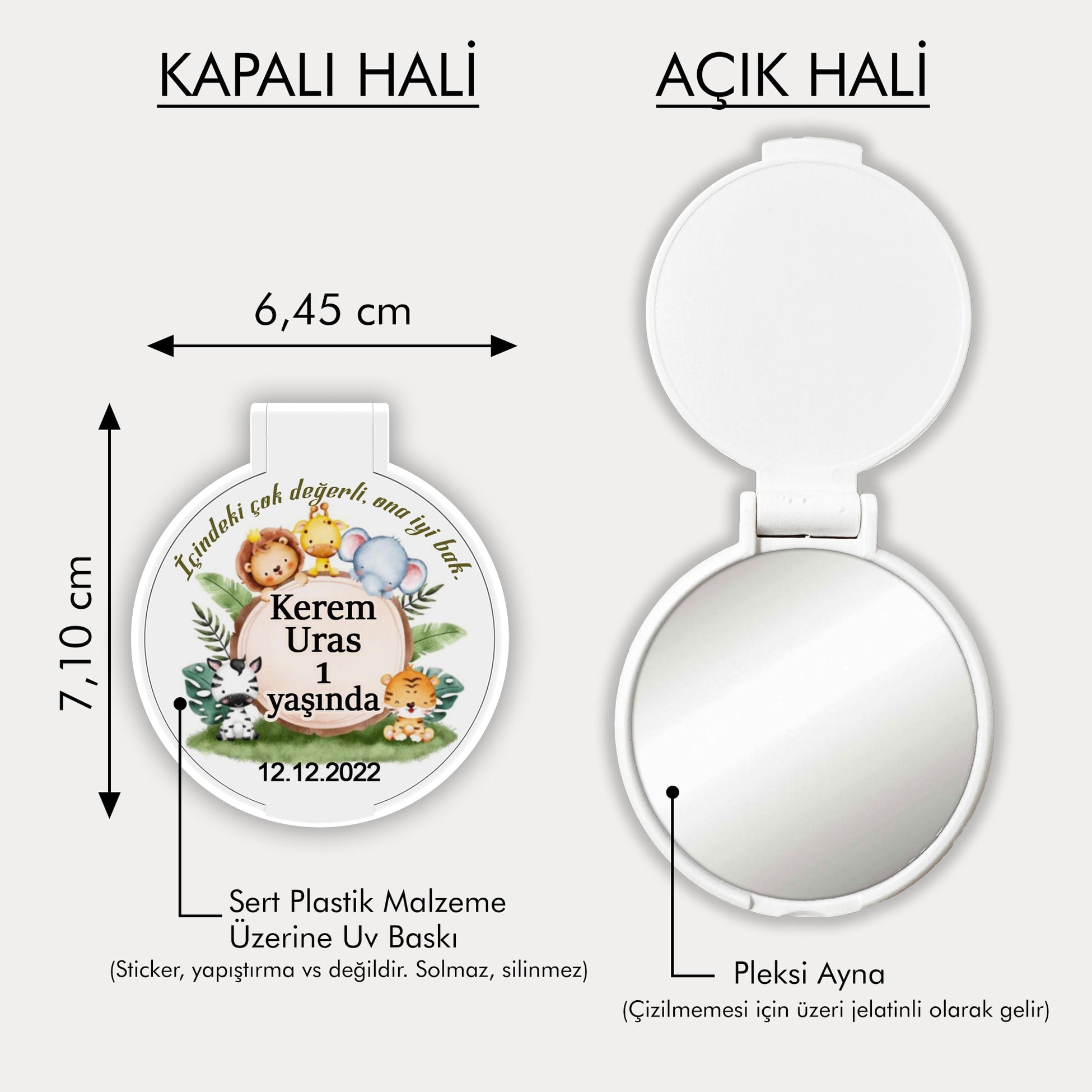 Safari Temalı Yuvarlak Ayna