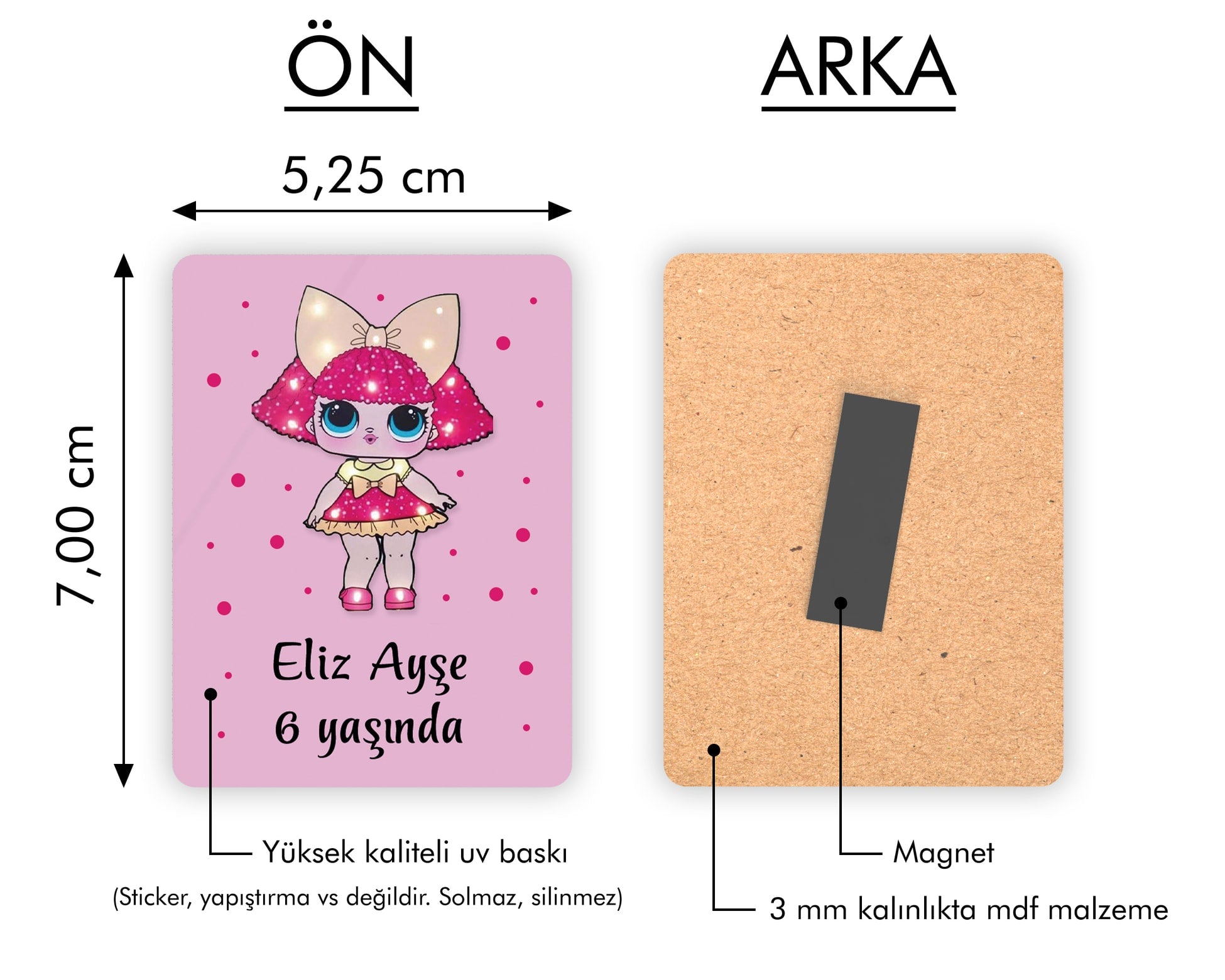 Lol Bebek Desenli Ahşap Magnet