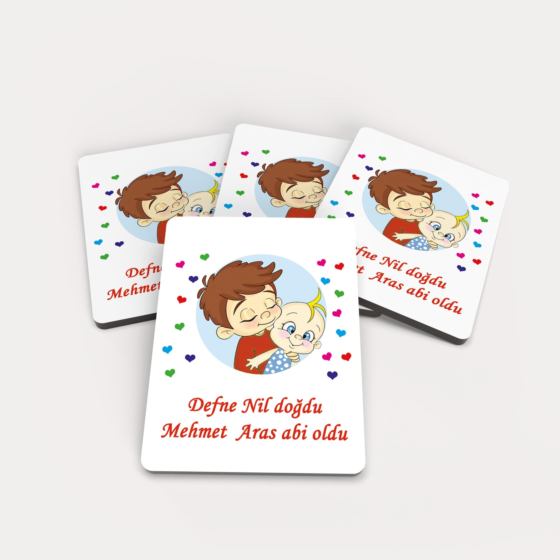 Abi Kardeş Temalı Ahşap Magnet