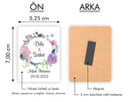 Ortanca Desenli Ahşap Magnet