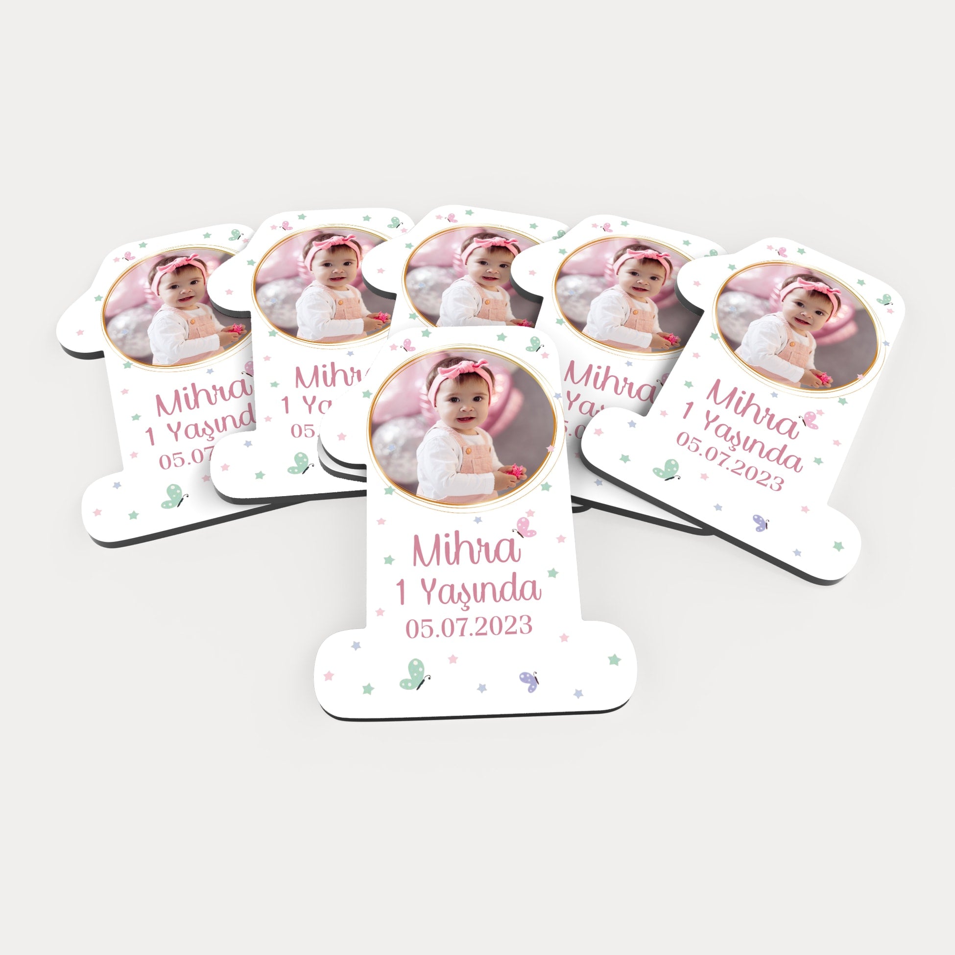 Gökkuşağı Desenli Ahşap Magnet