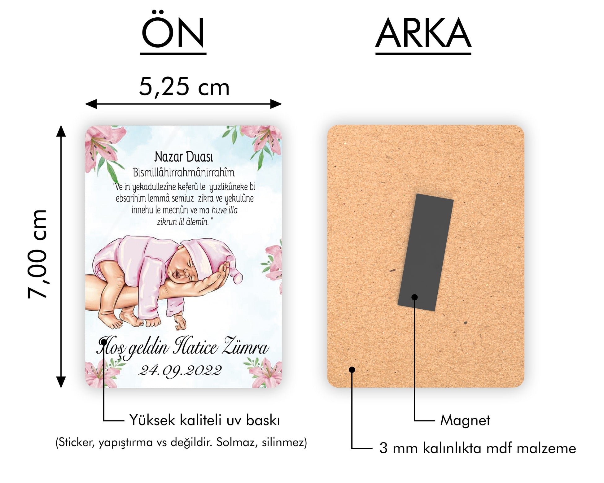 Kız Bebek Temalı Ahşap Magnet