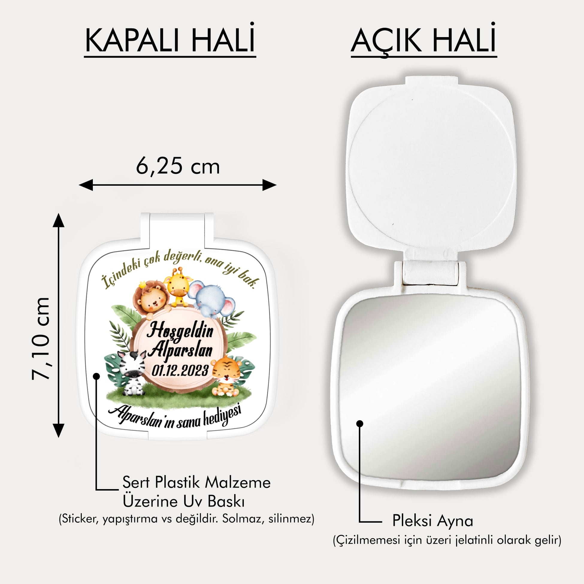 Safari Temalı Kare Ayna