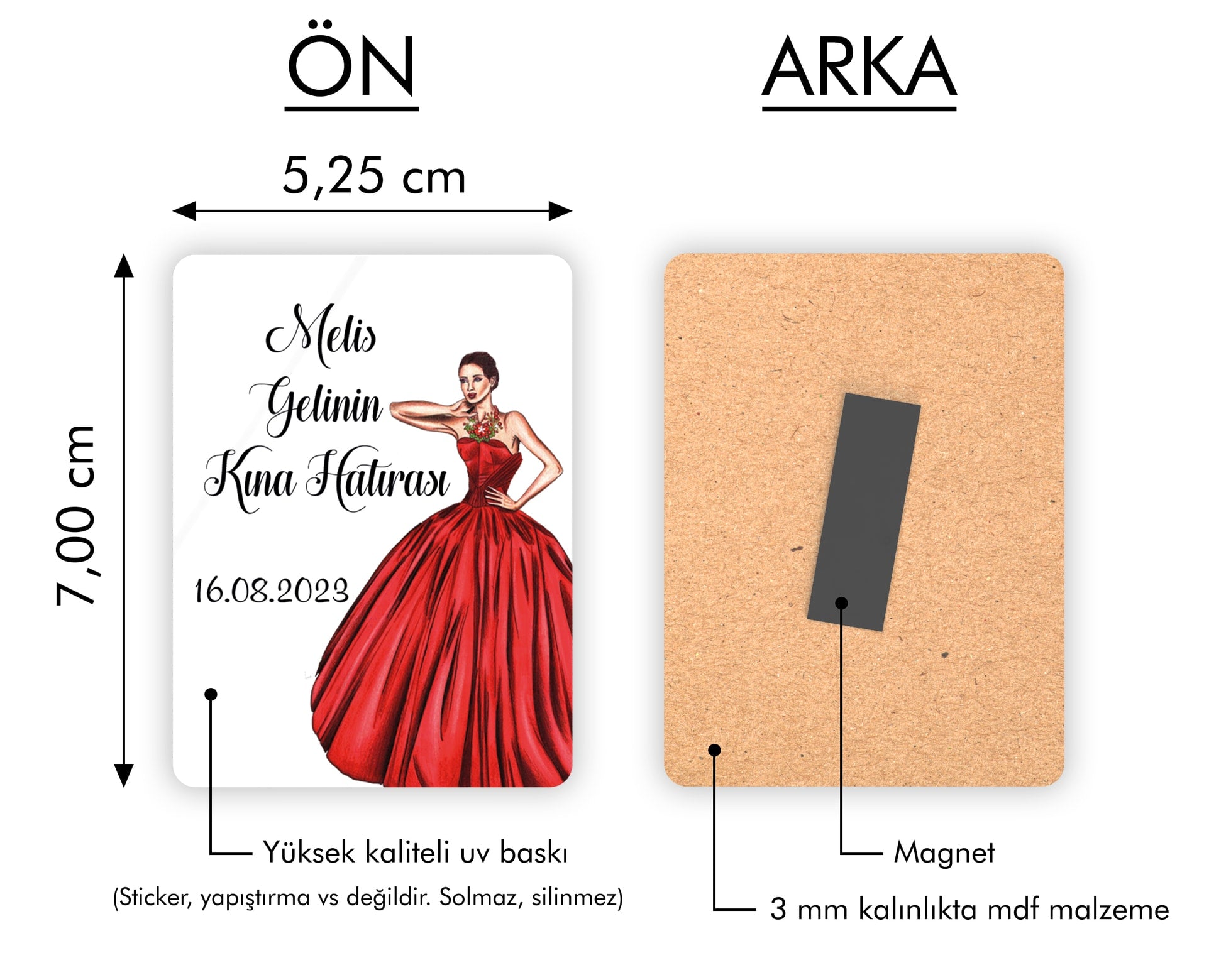 Kına Kızı Temalı Ahşap Magnet