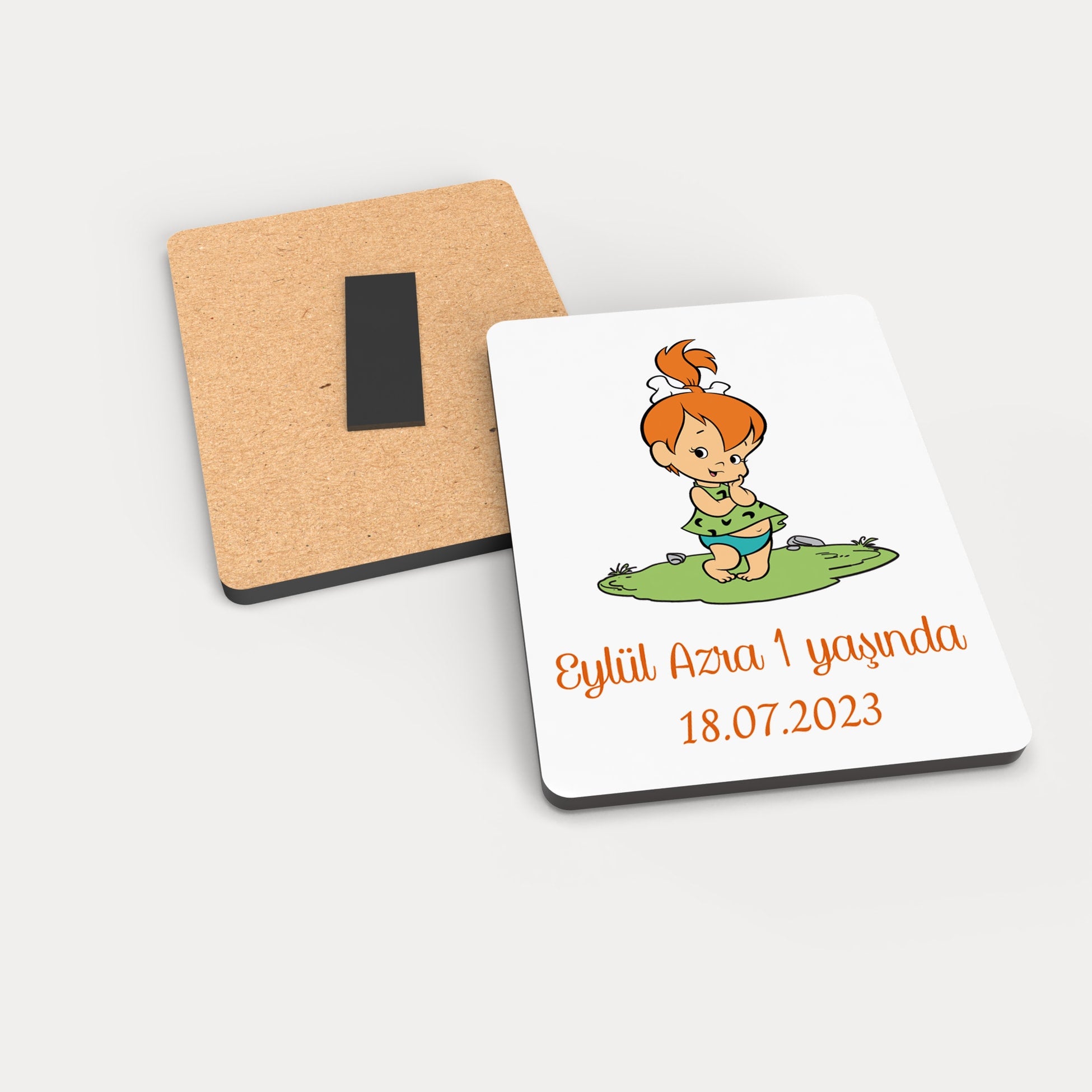 Çakıl Çakmaktaş Desenli Ahşap Magnet