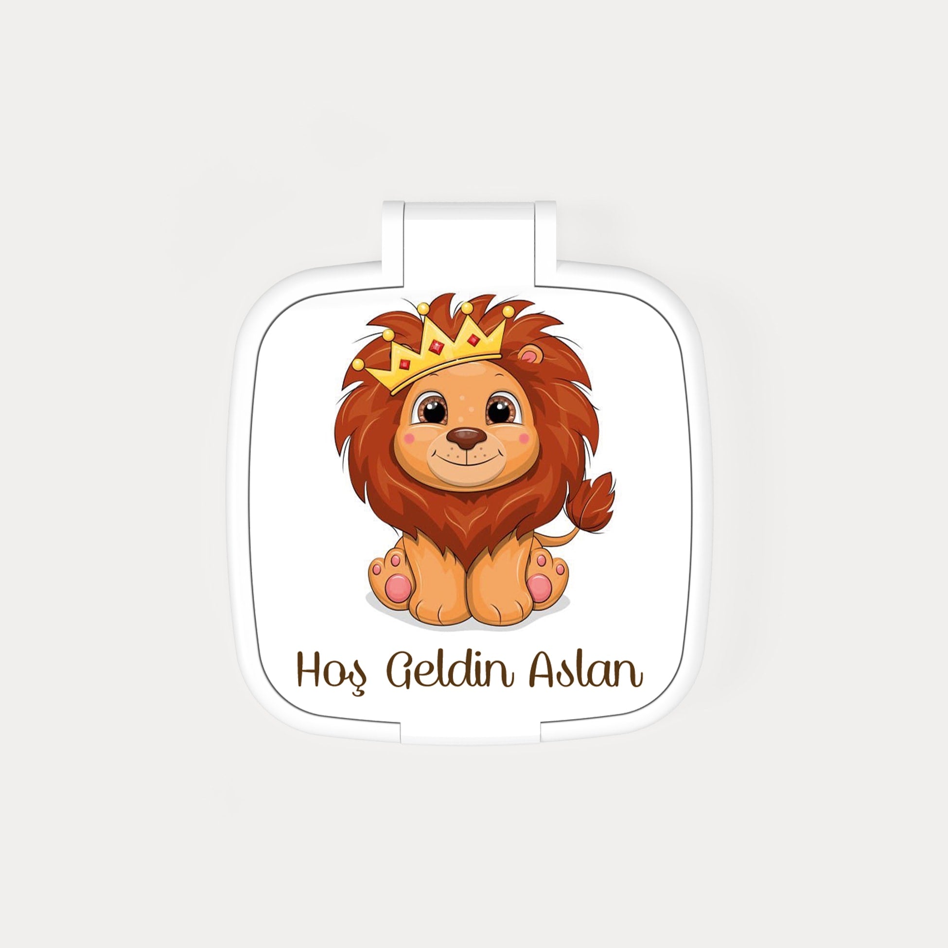 Aslan Desenli Kare Ayna