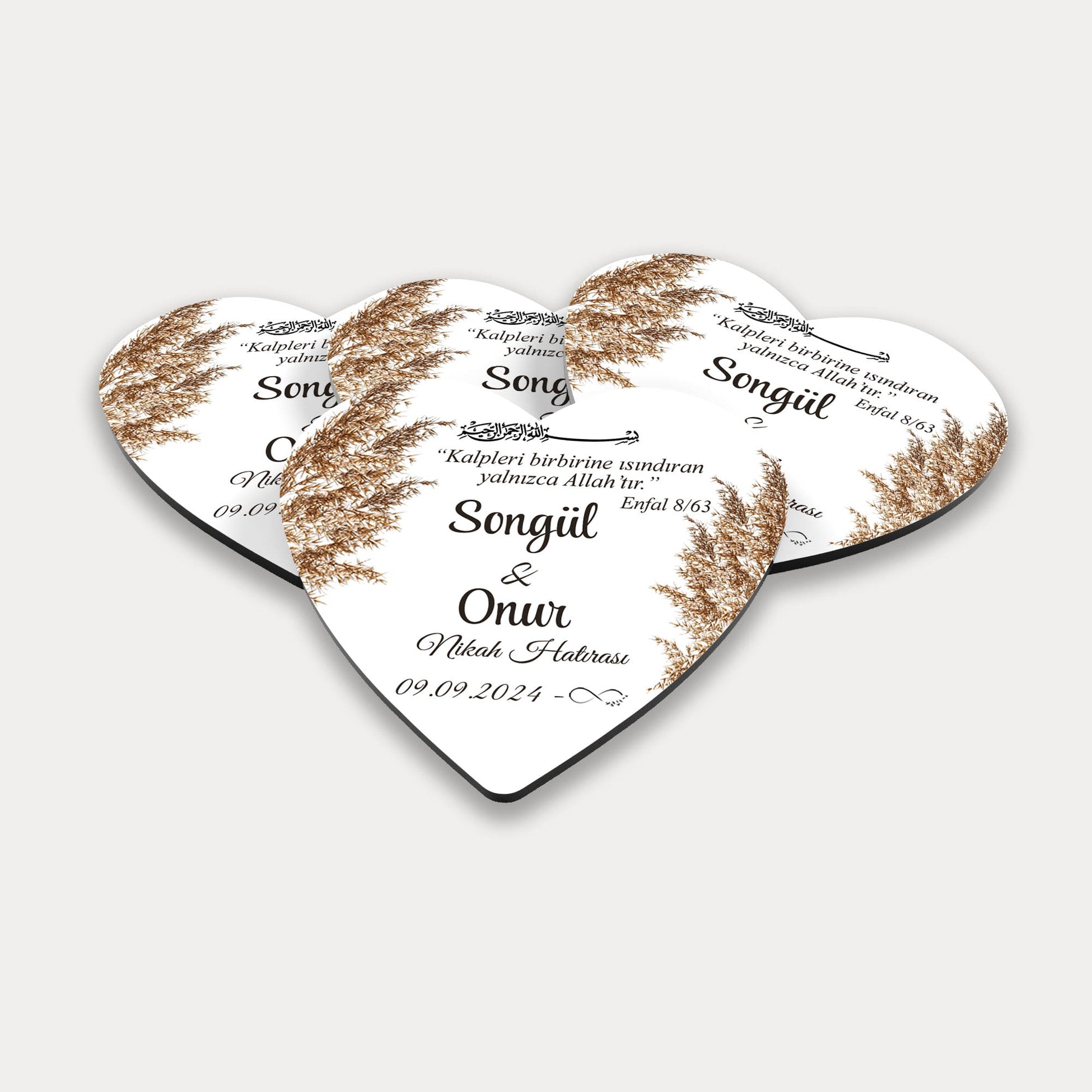 Pampas Desenli Ahşap Magnet