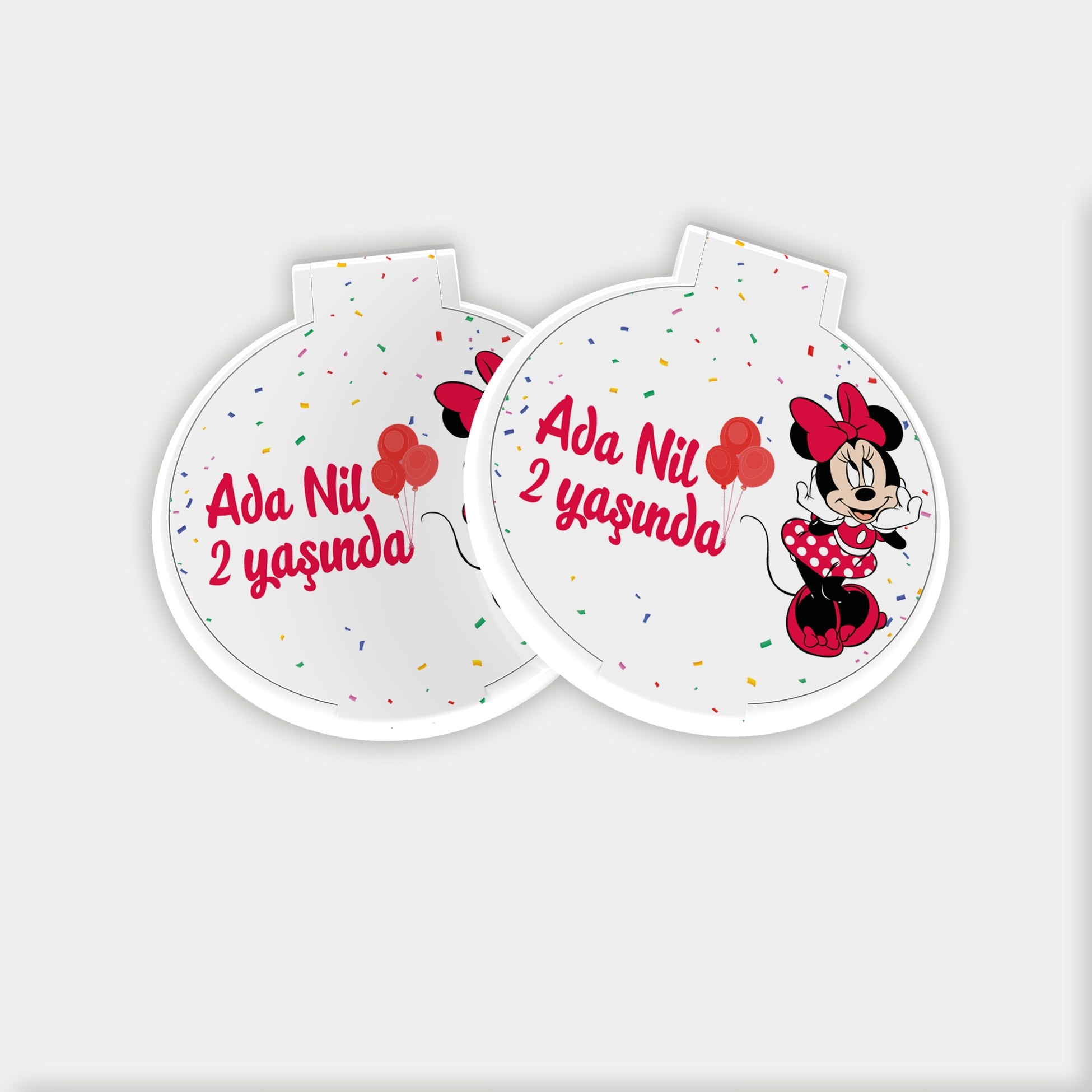 Minnie Mouse Desenli Yuvarlak Ayna