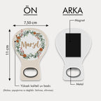 Portakal Temalı Yeşil Çerçeve Balon Açacak Magnet