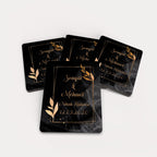 Siyah Gold Çiçekli Ahşap Magnet