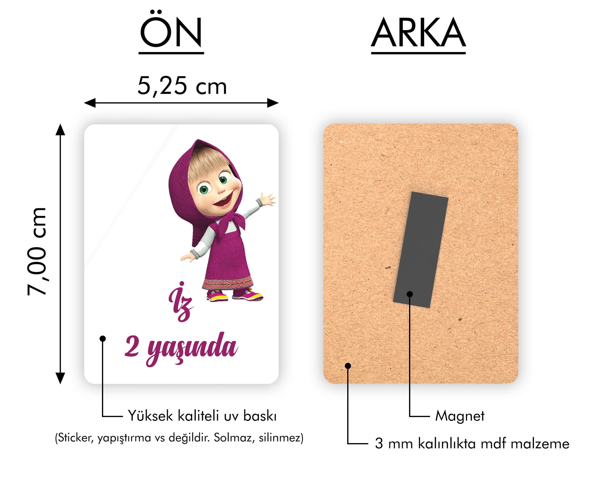 Maşa Ve Koca Ayı Temalı Ahşap Magnet
