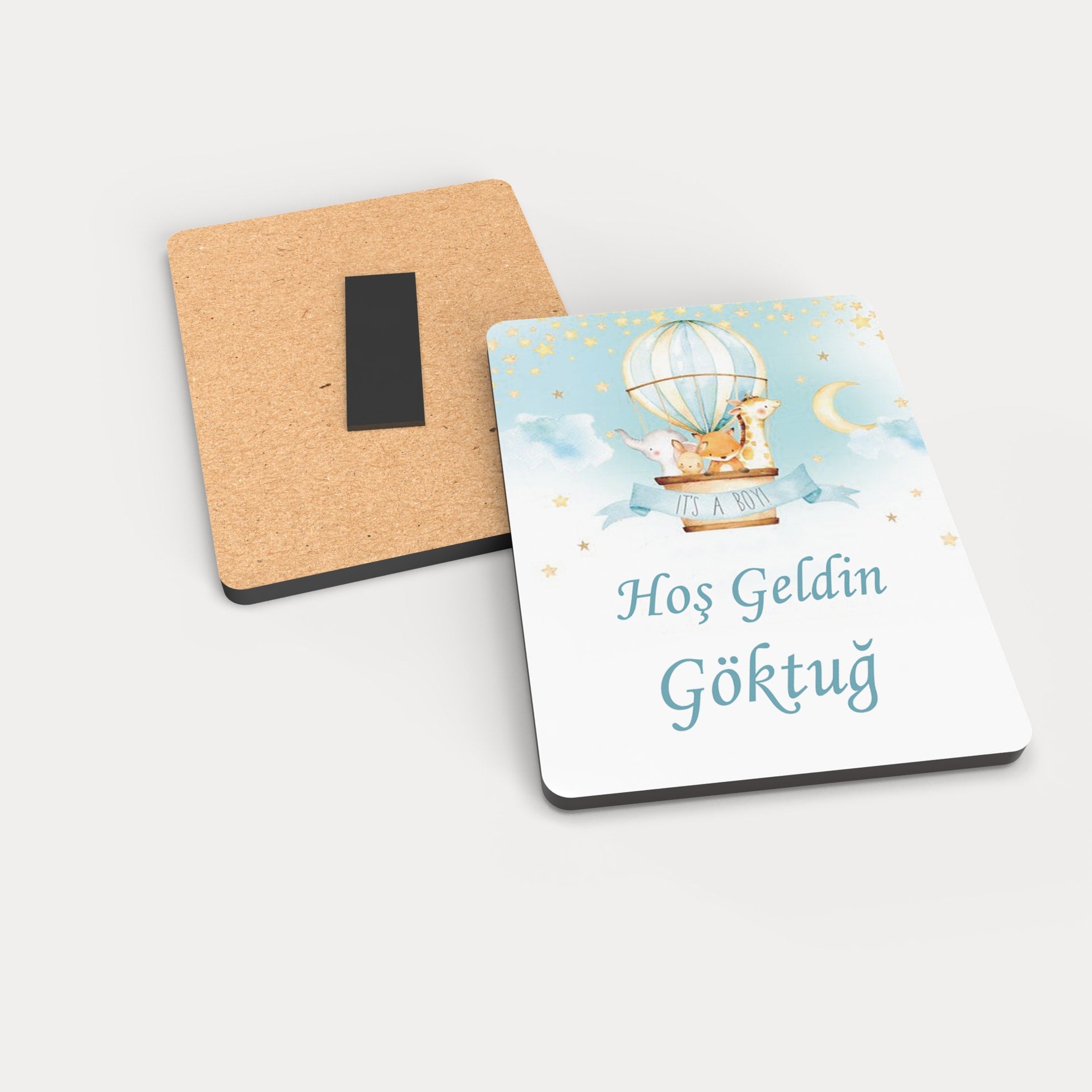 Uçan Balon Hayvanlar Temalı Ahşap Magnet