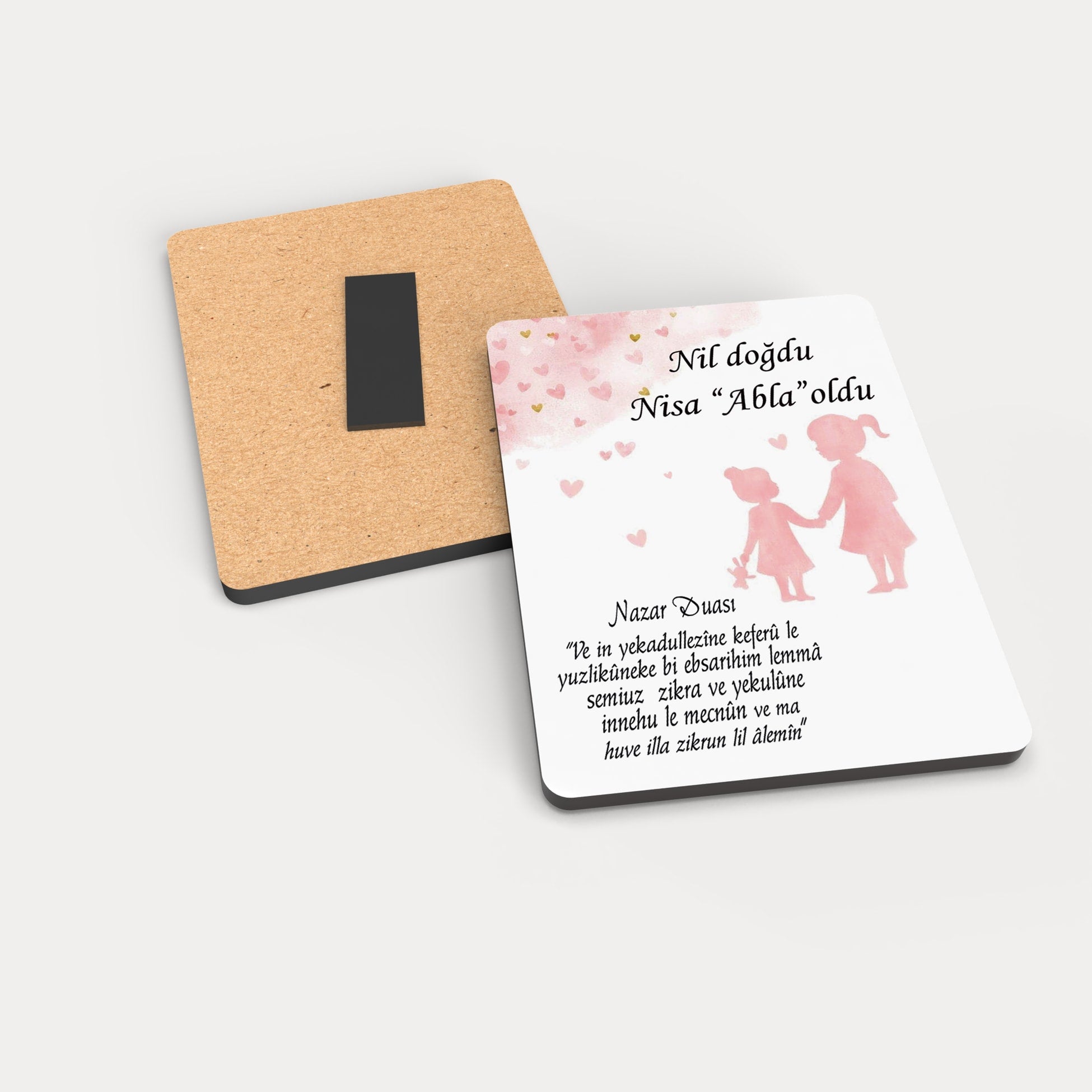 Abla Kız Kardeş Temalı Ahşap Magnet