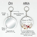 Çiçek Desenli Anahtarlıklı Ayna