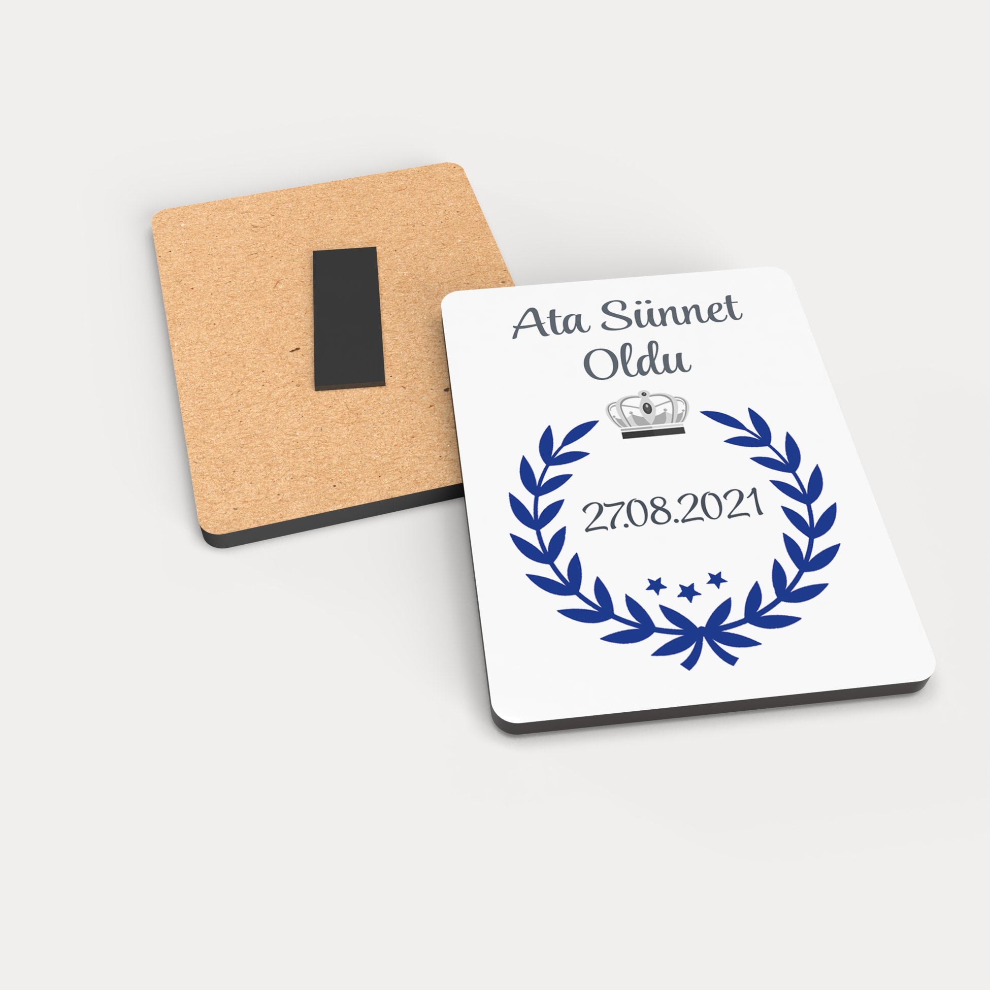 Çelenk Desenli Ahşap Magnet