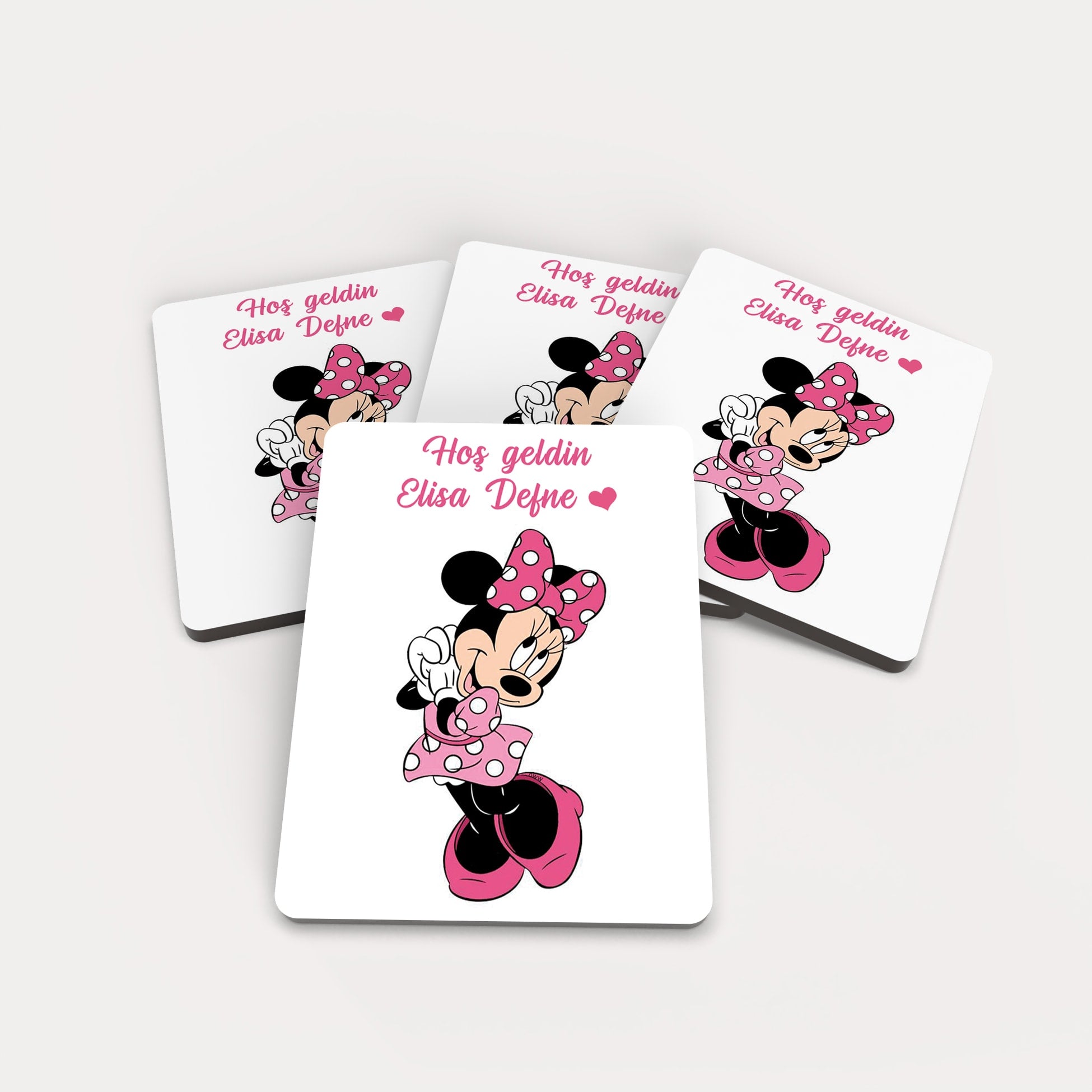 Minnie Mouse Desenli Ahşap Magnet