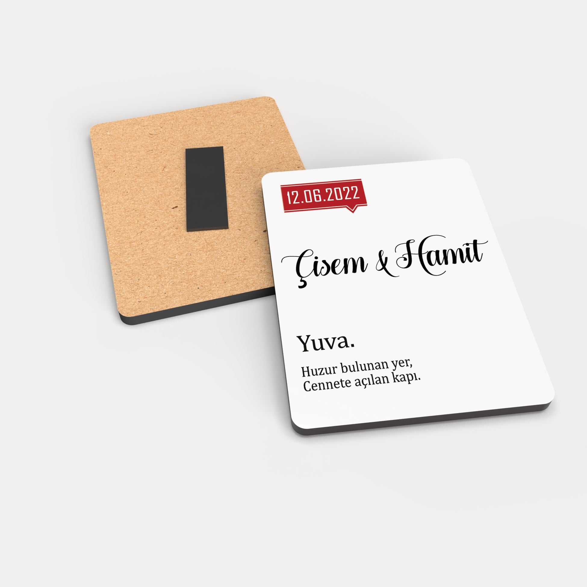 Yuva Yazılı Ahşap Magnet