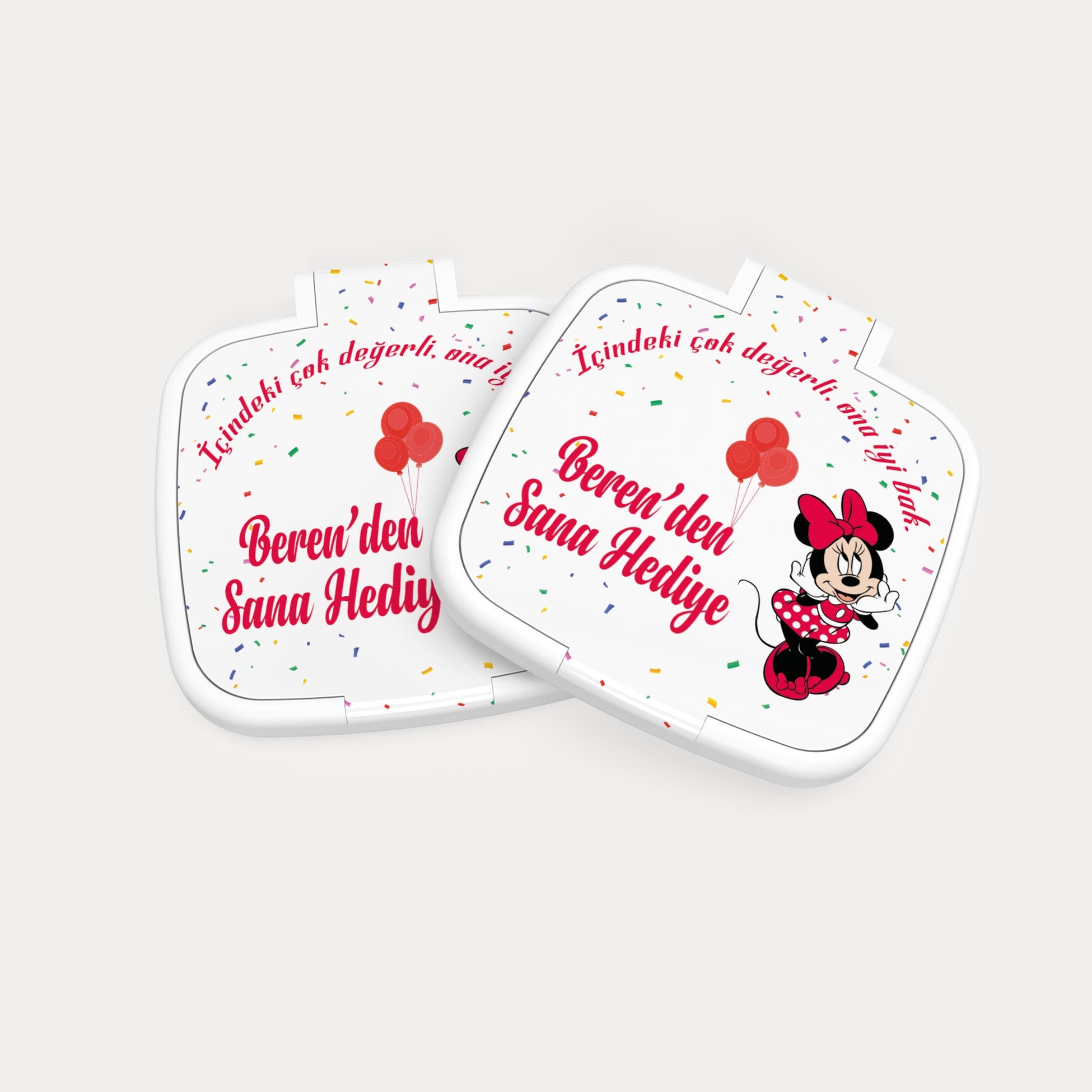 Minnie Mouse Desenli Kare Ayna