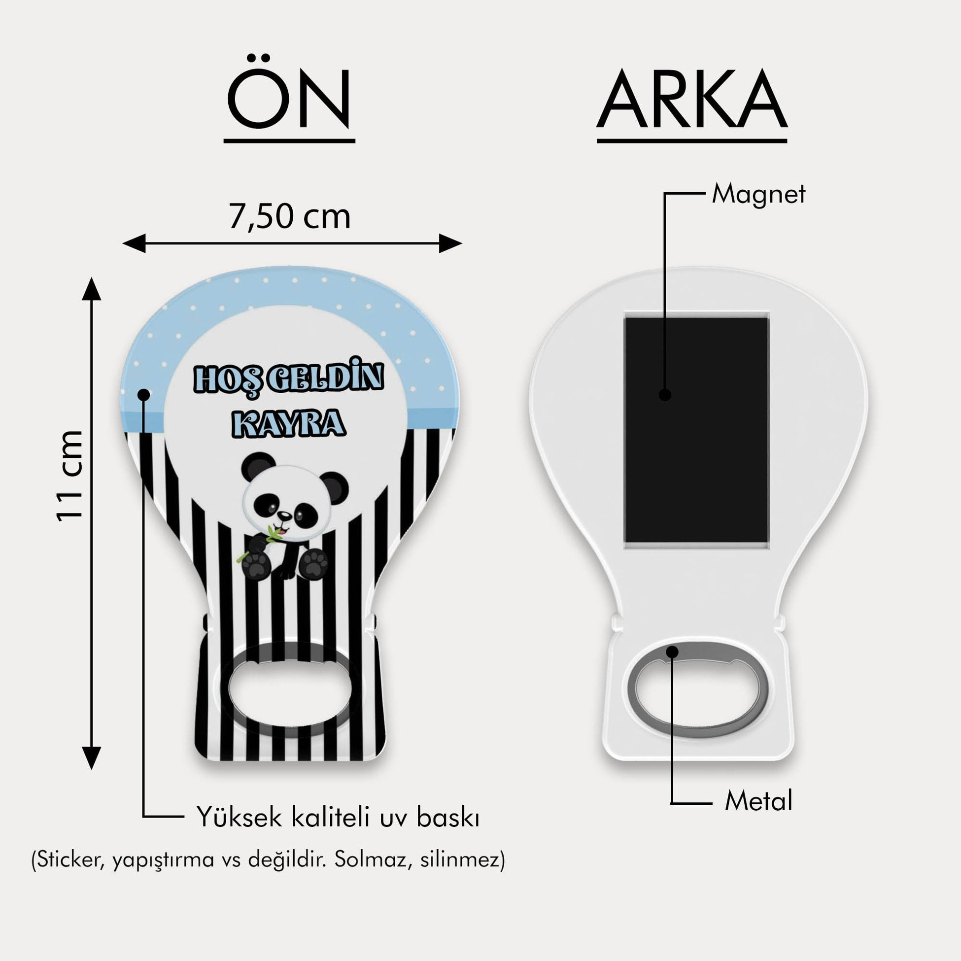 Panda Desenli Balon Açacak Magnet