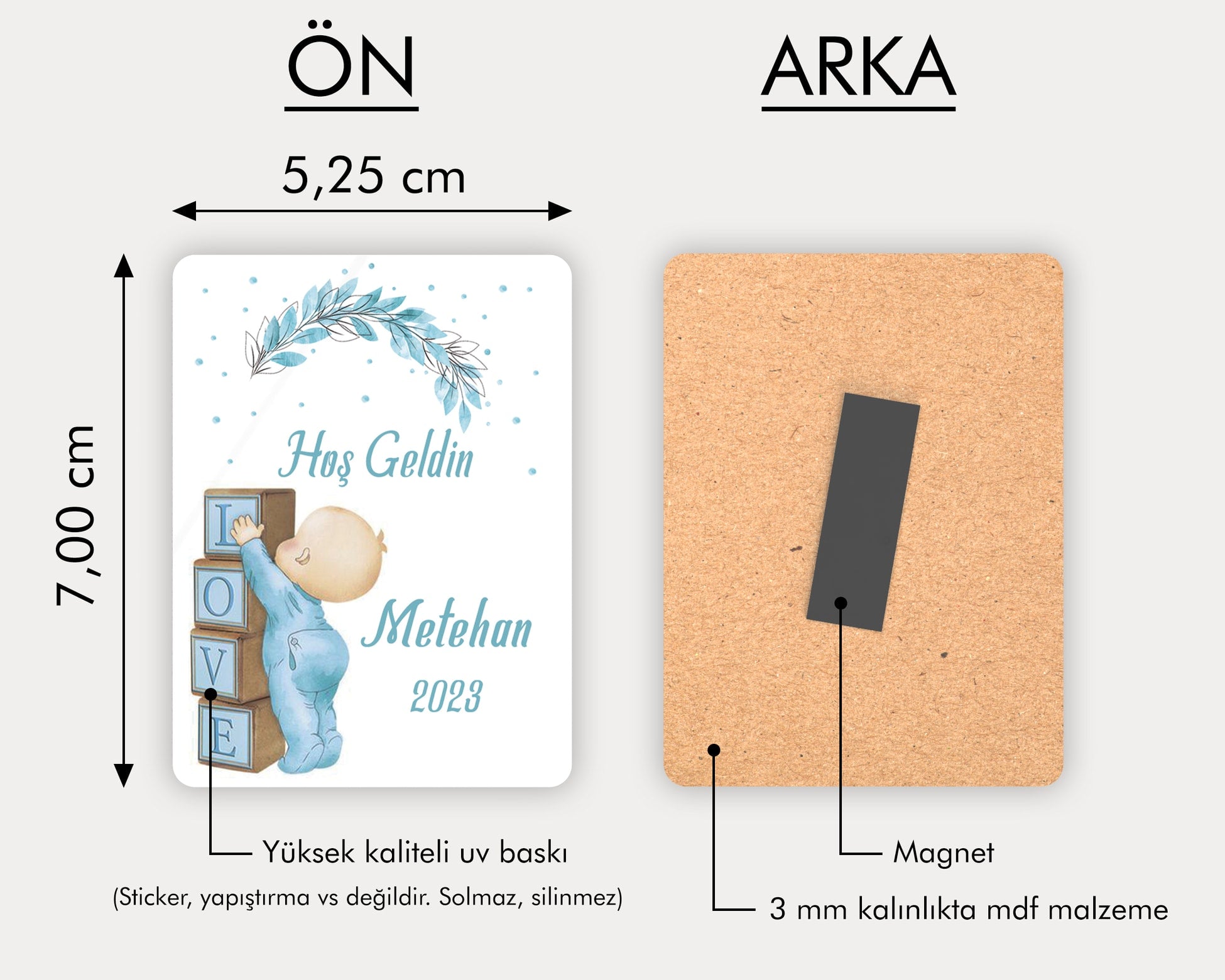 Bebek Temalı Ahşap Magnet