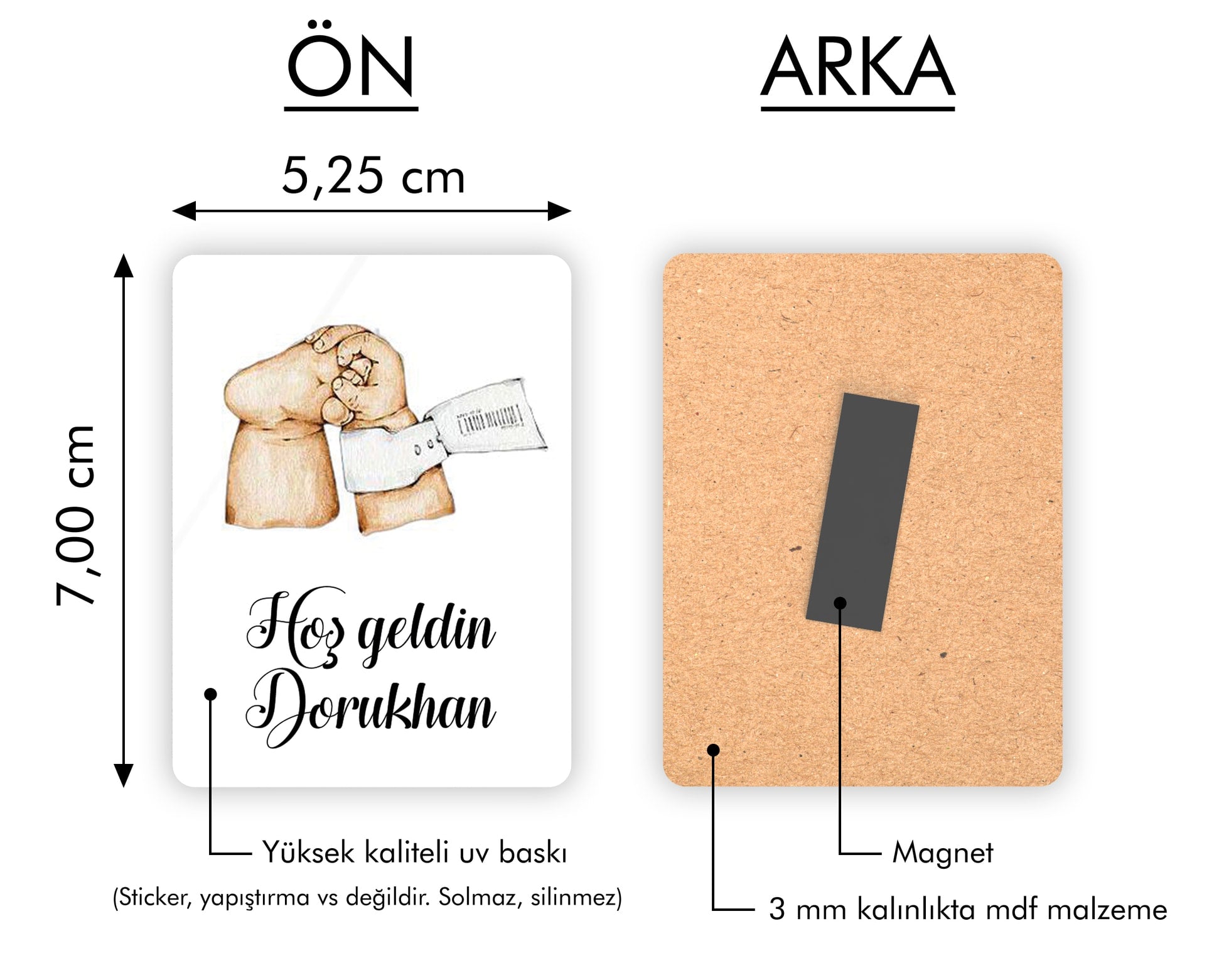 Yenidoğan Temalı Ahşap Magnet