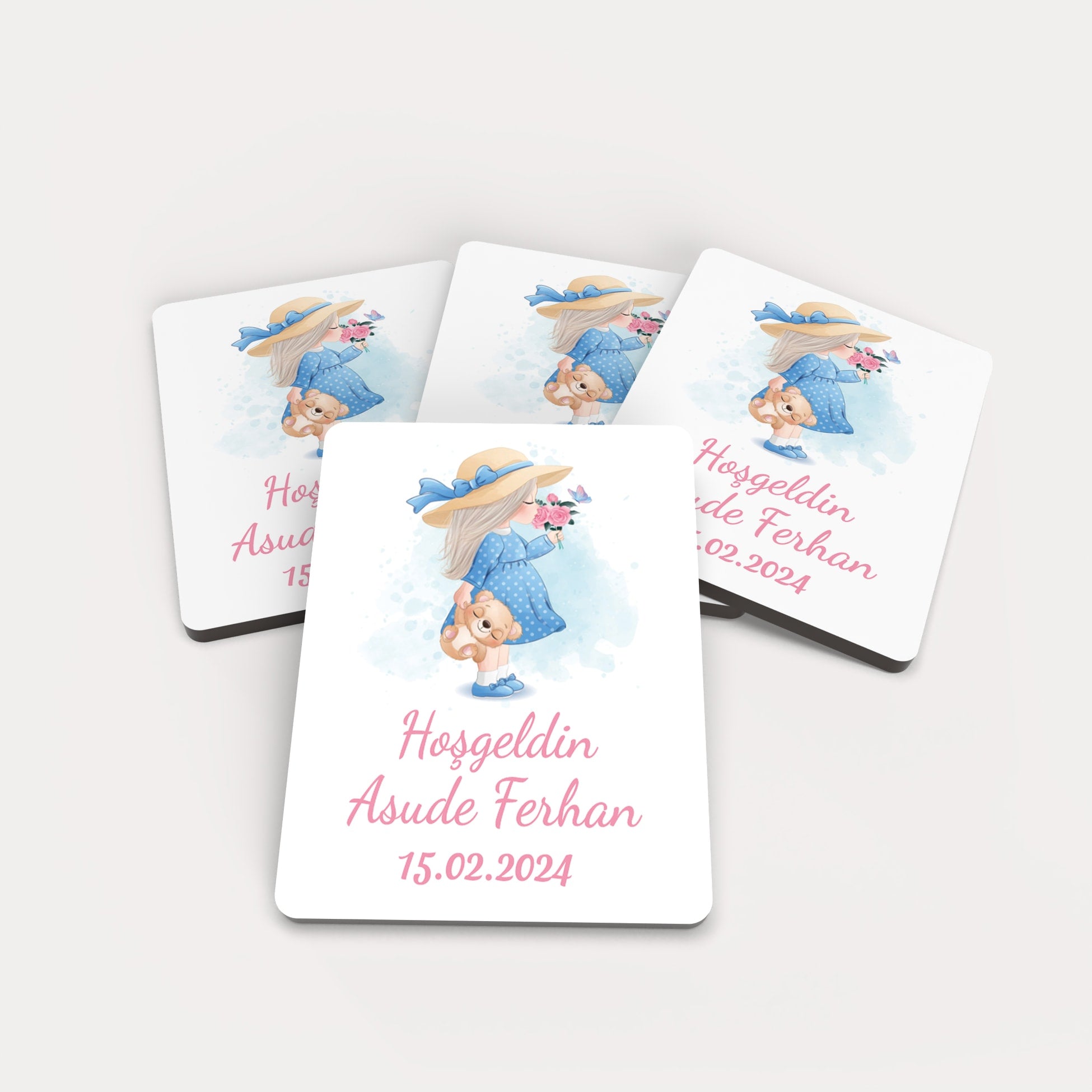 Kız Bebek Temalı Ahşap Magnet