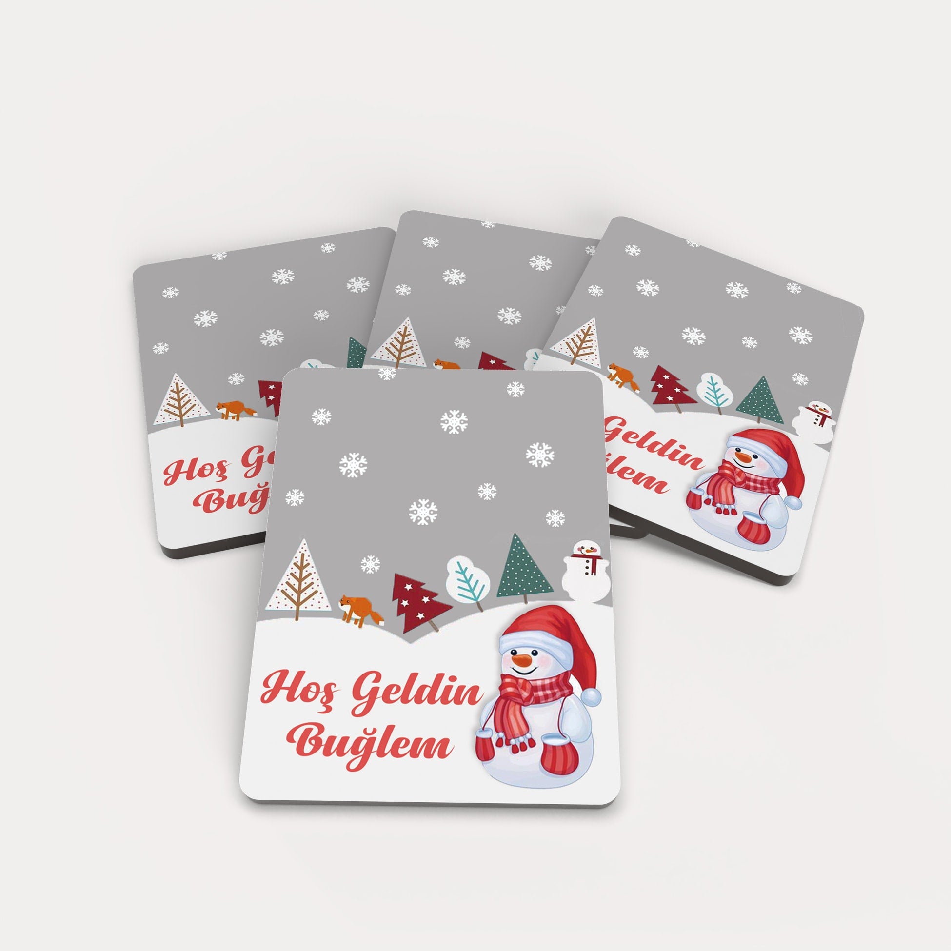 Kardan Adam Temalı Ahşap Magnet