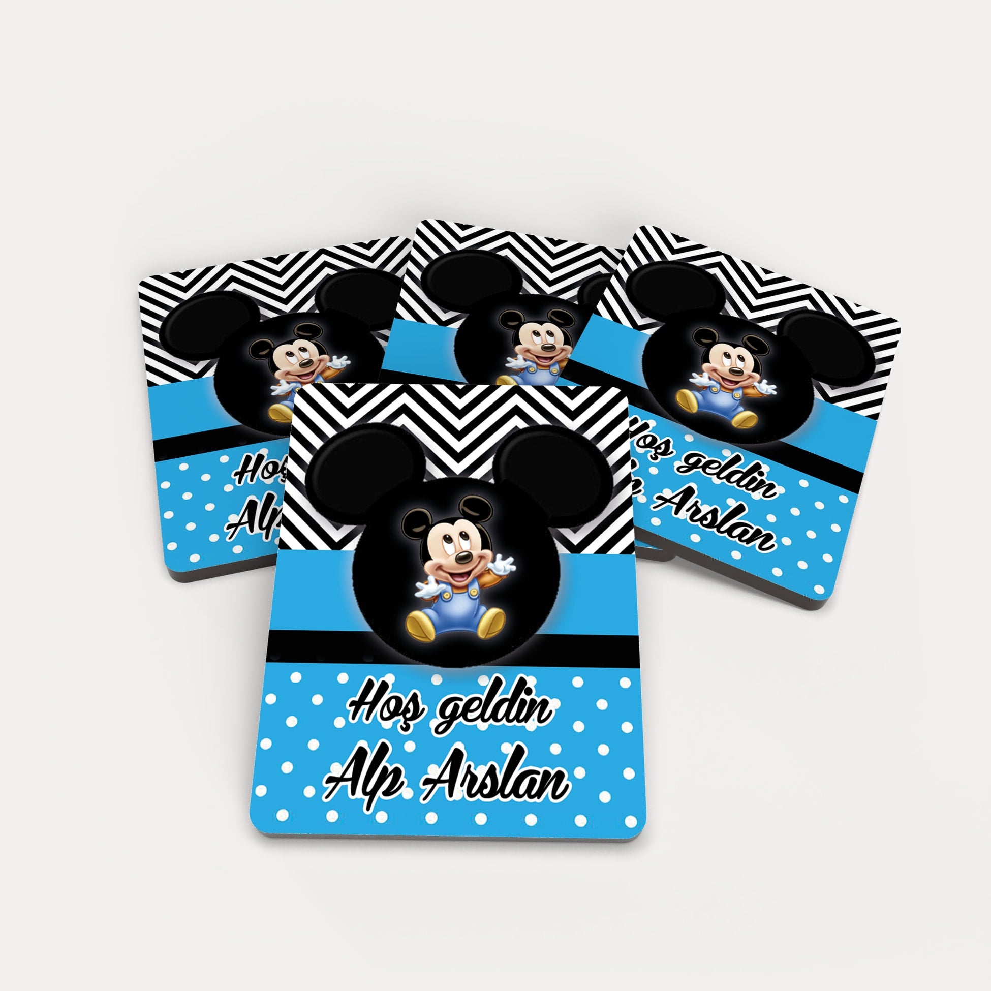 Mickey Mouse Desenli Ahşap Magnet