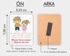 Abi Kardeş Desenli Ahşap Magnet