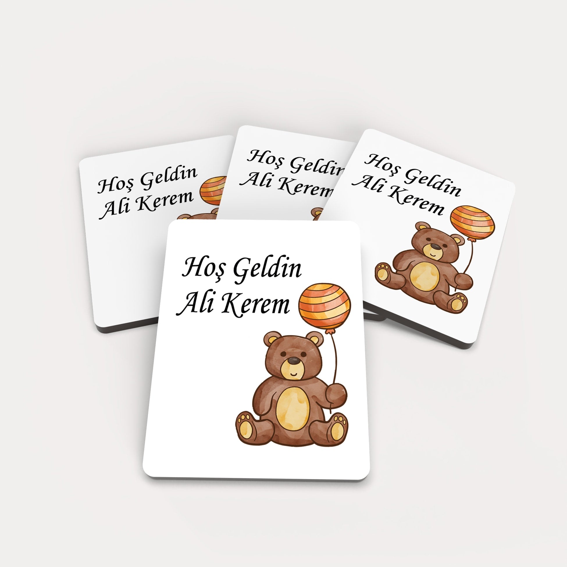 Ayıcık Desenli Ahşap Magnet