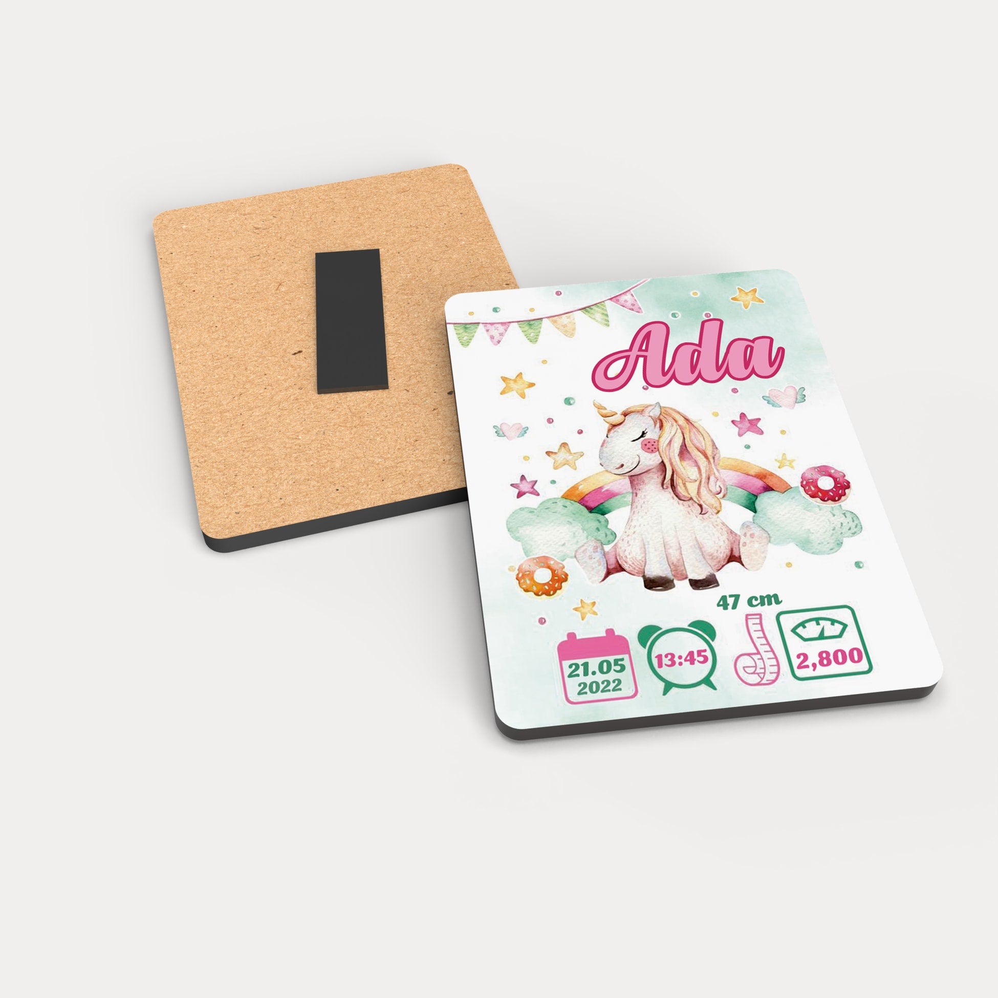 Unicorn Temalı Ahşap Magnet